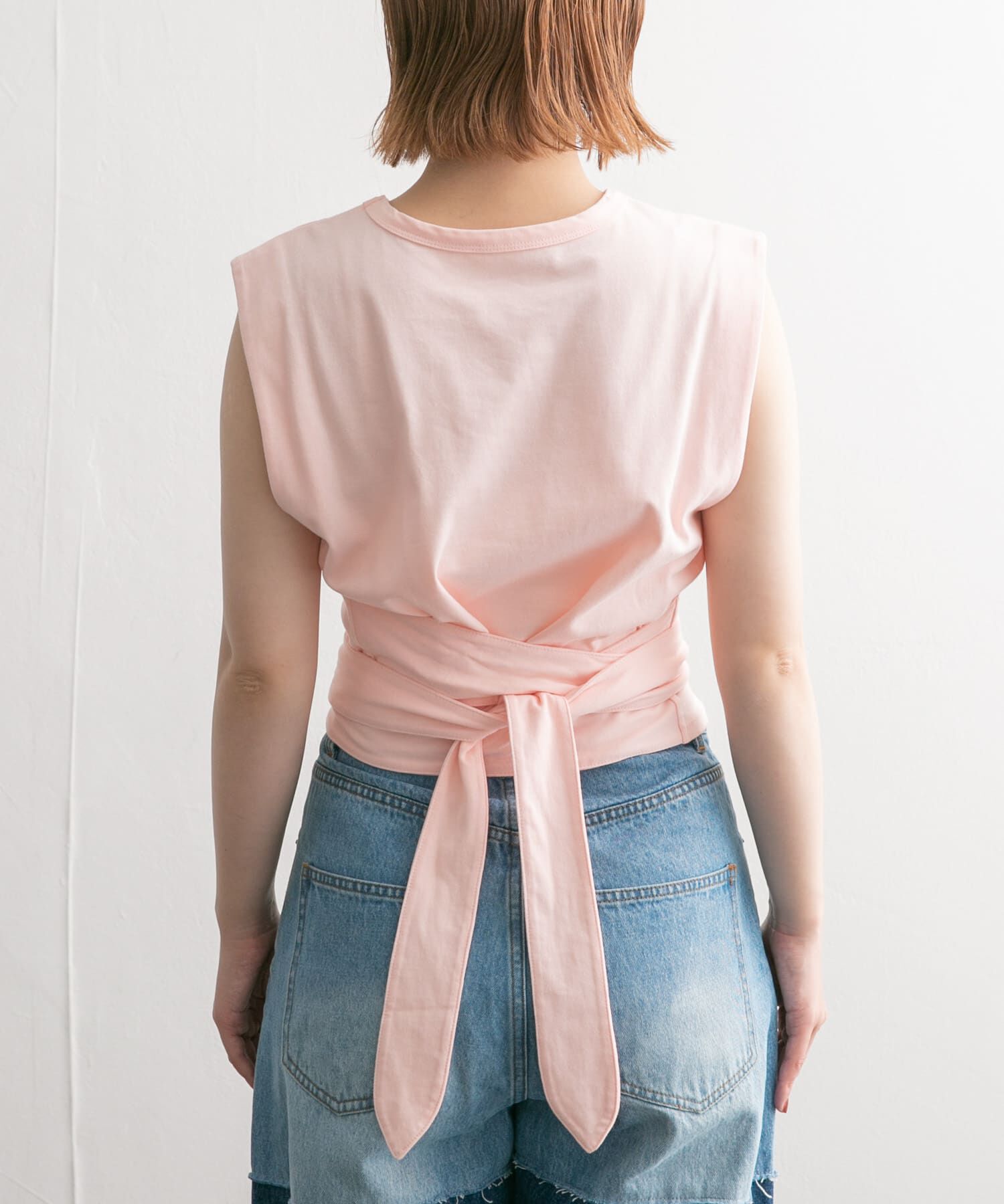  「ウエストノットノースリーブトップス」|Tシャツ・カットソー|