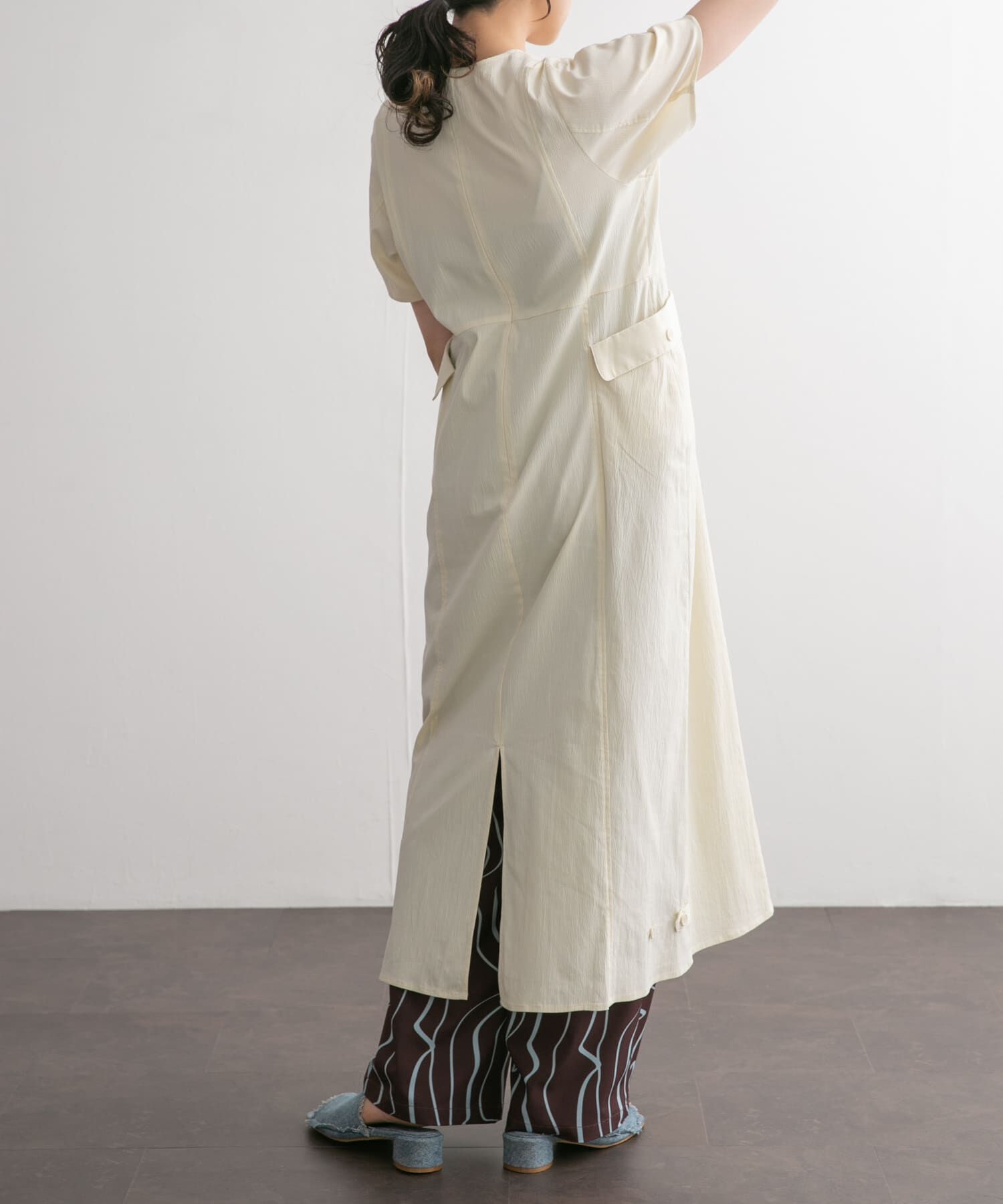  「サイドポケットコクーンワンピース」|ワンピース|