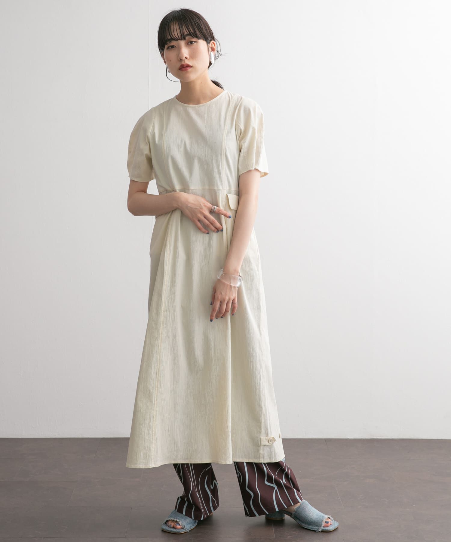  「サイドポケットコクーンワンピース」|ワンピース|