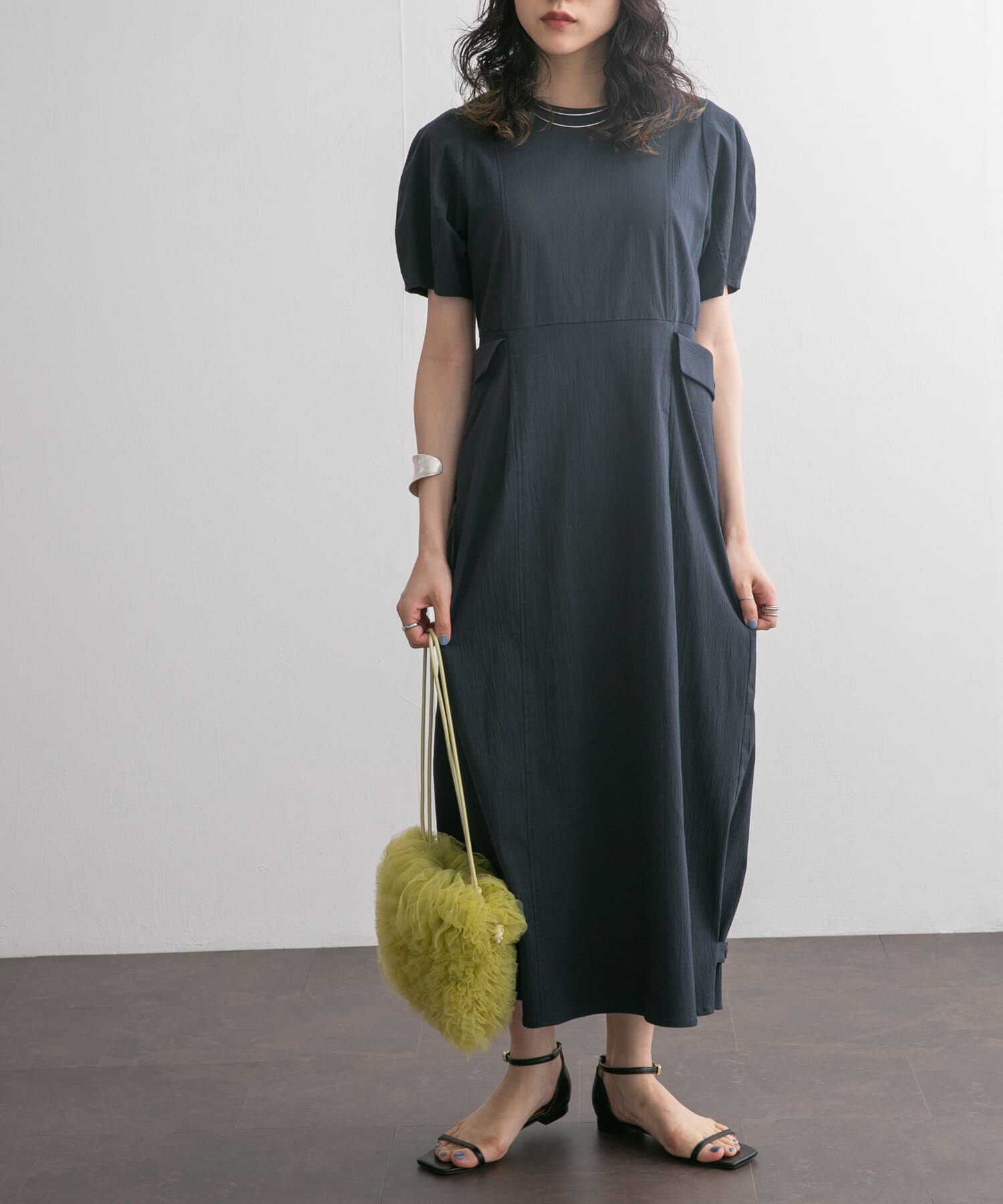  「サイドポケットコクーンワンピース」|ワンピース|