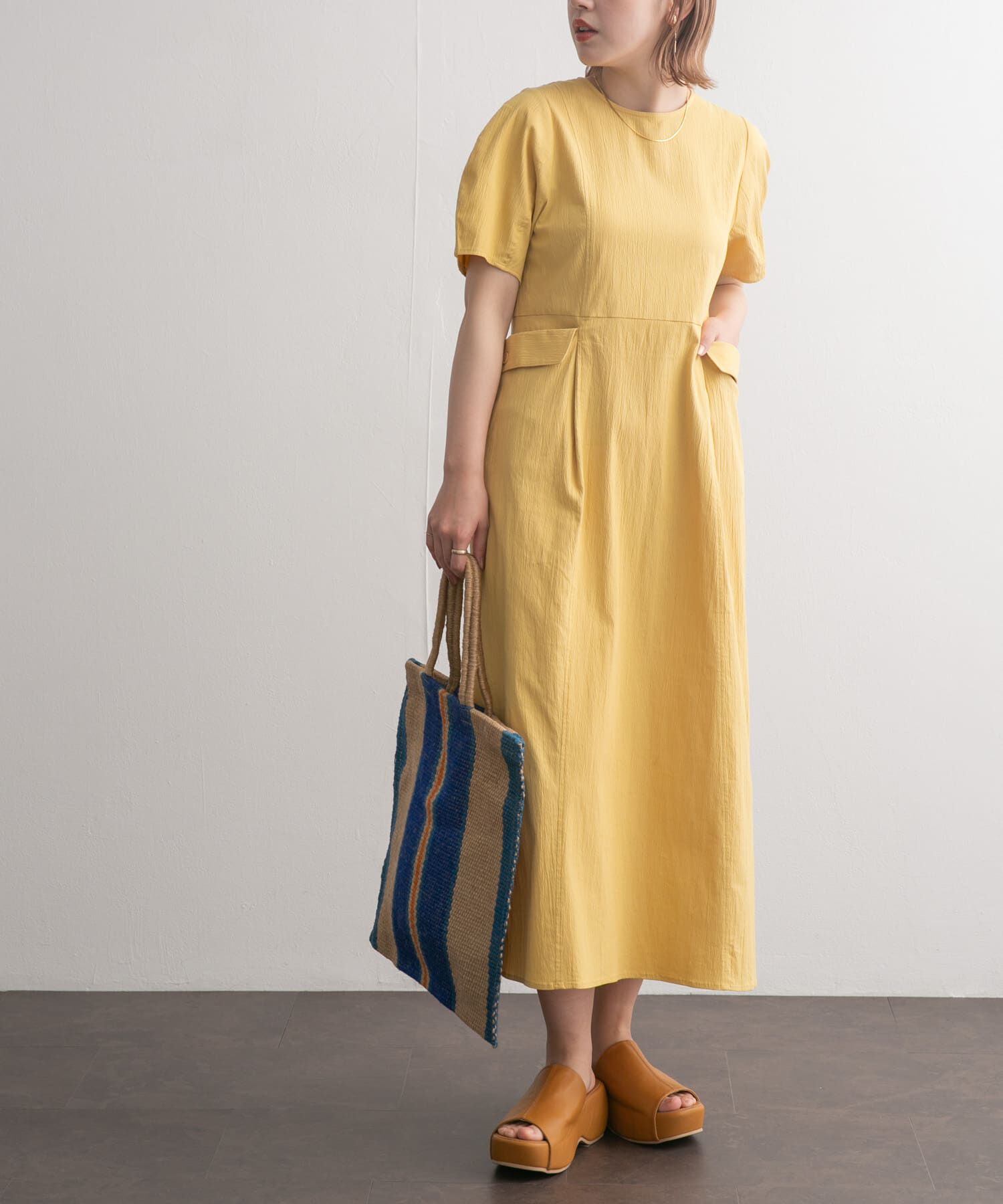  「サイドポケットコクーンワンピース」|ワンピース|