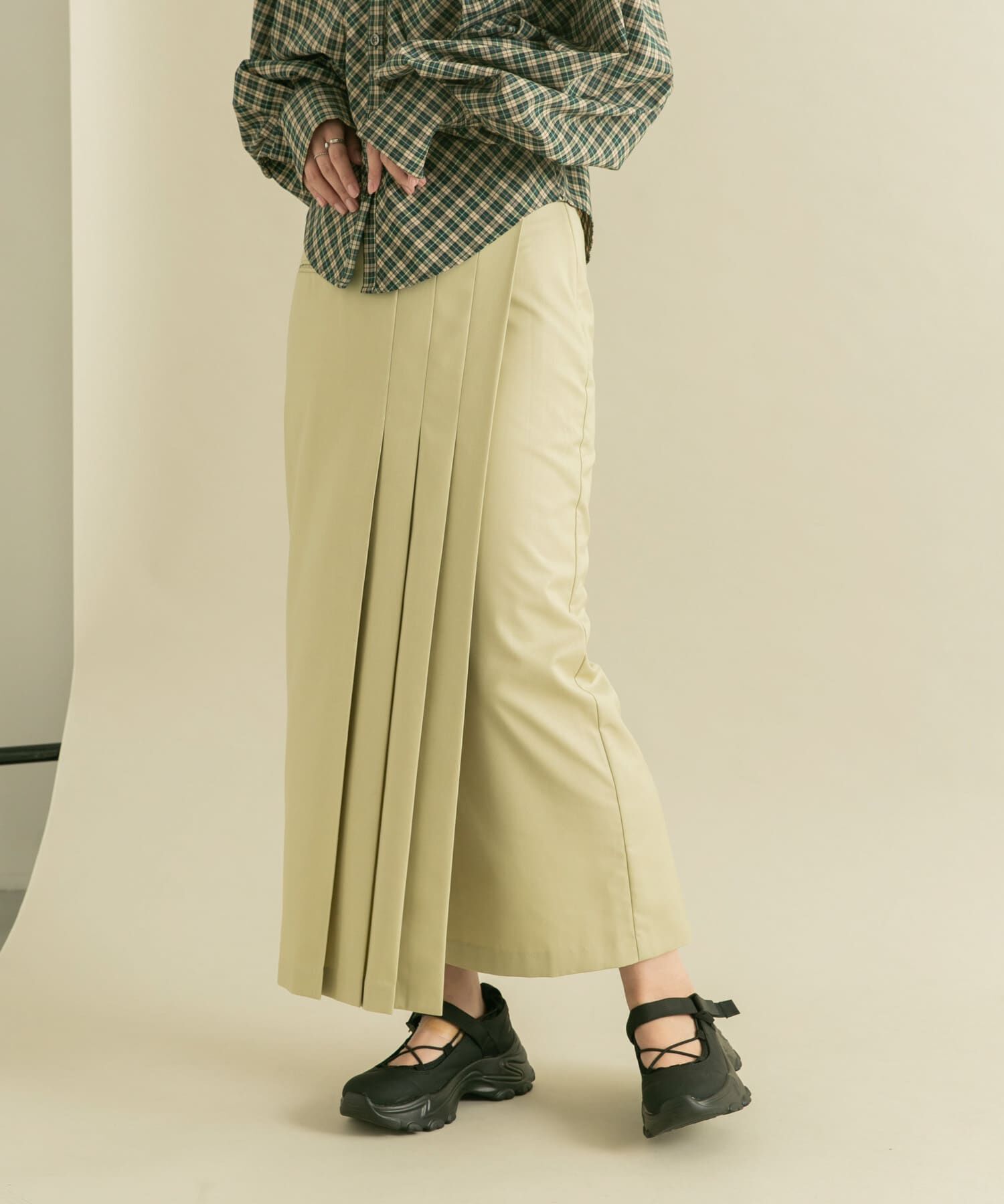  「ラップライクプリーツスカート」|スカート|