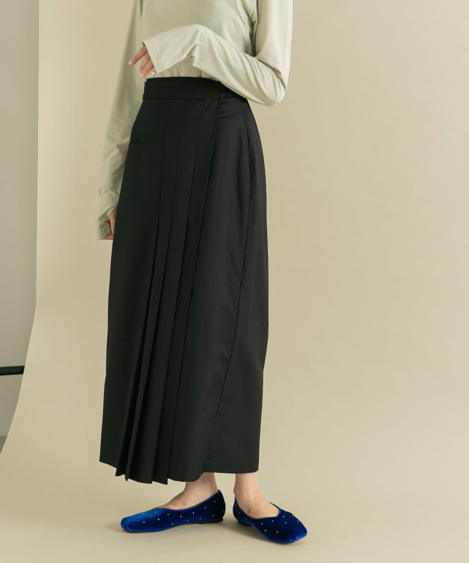  「ラップライクプリーツスカート」|スカート|