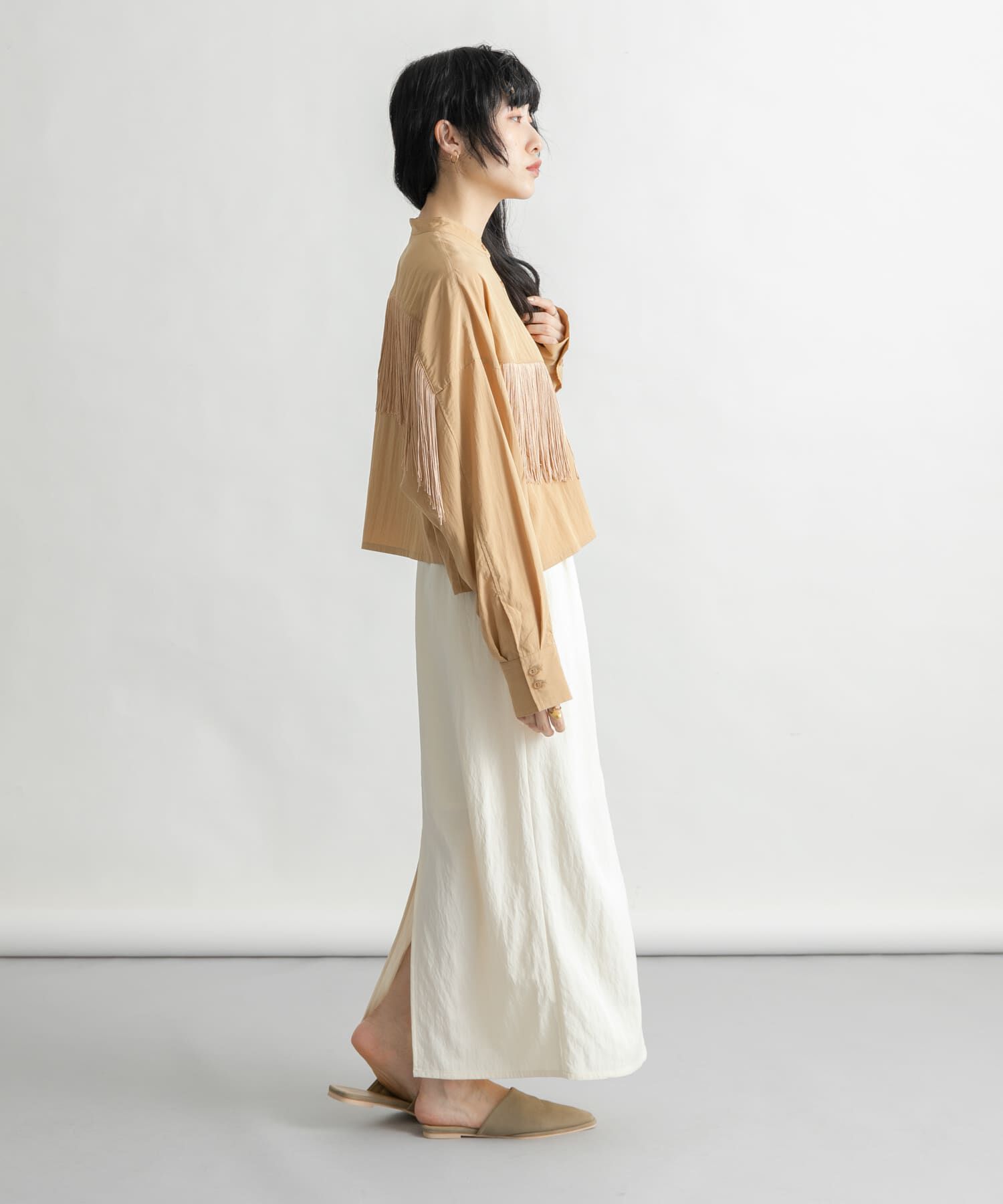  「ダブルボタンIラインスカート」|スカート|