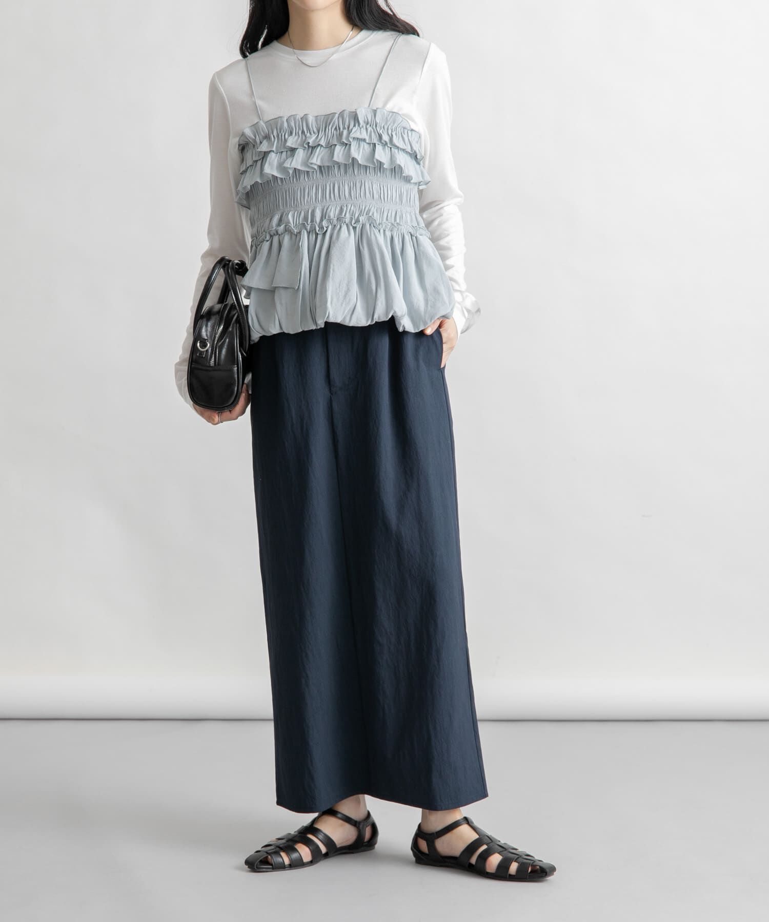  「ダブルボタンIラインスカート」|スカート|