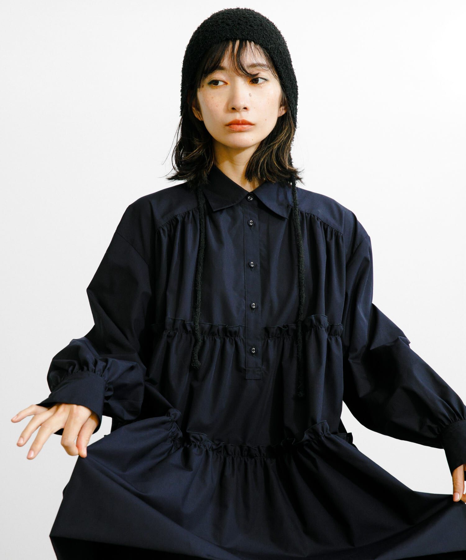  「ティアードバルーンミニワンピース」|ワンピース|