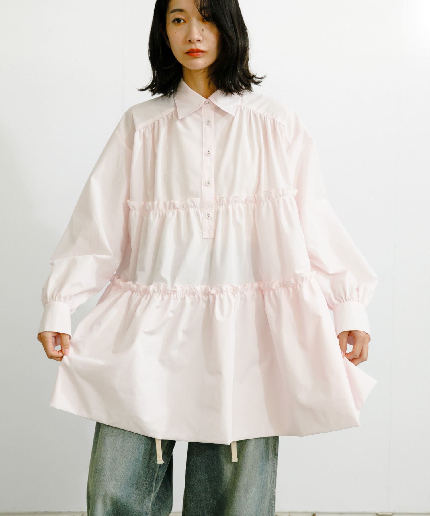  「ティアードバルーンミニワンピース」|ワンピース|