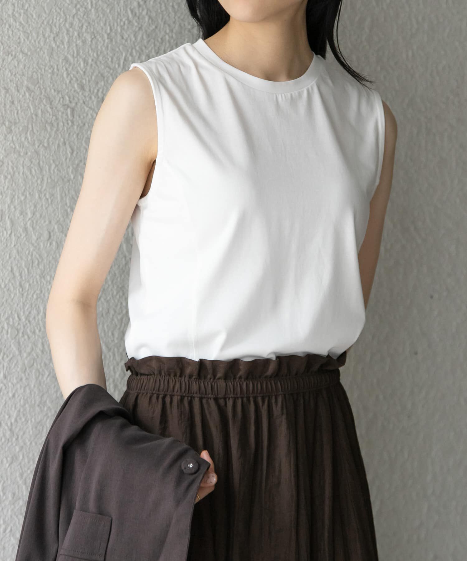  「デザインステッチスリーブレスカットソー」|Tシャツ・カットソー|