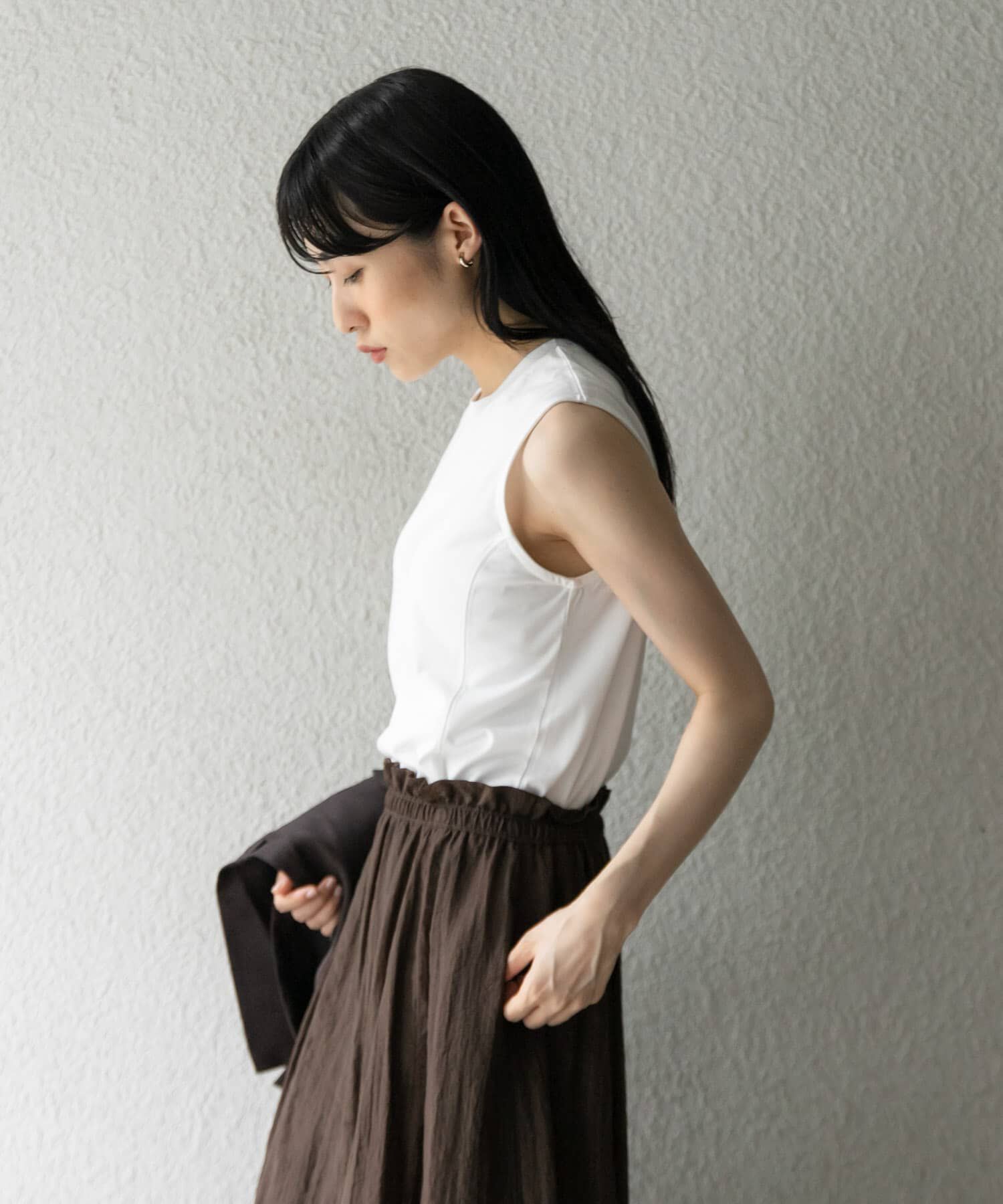  「デザインステッチスリーブレスカットソー」|Tシャツ・カットソー|