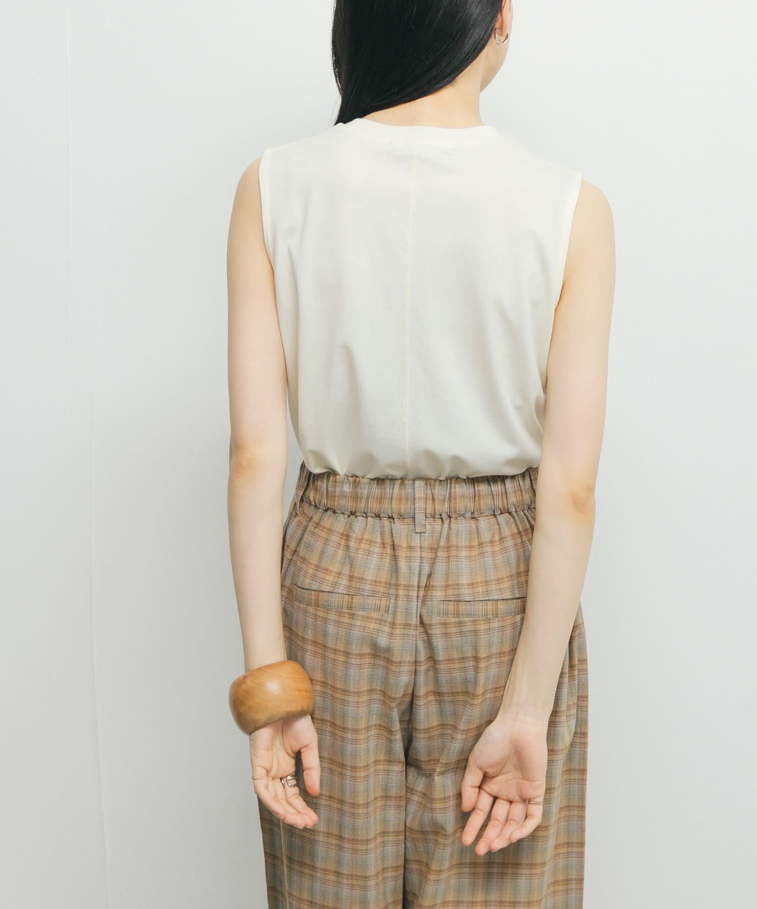  「デザインステッチスリーブレスカットソー」|Tシャツ・カットソー|