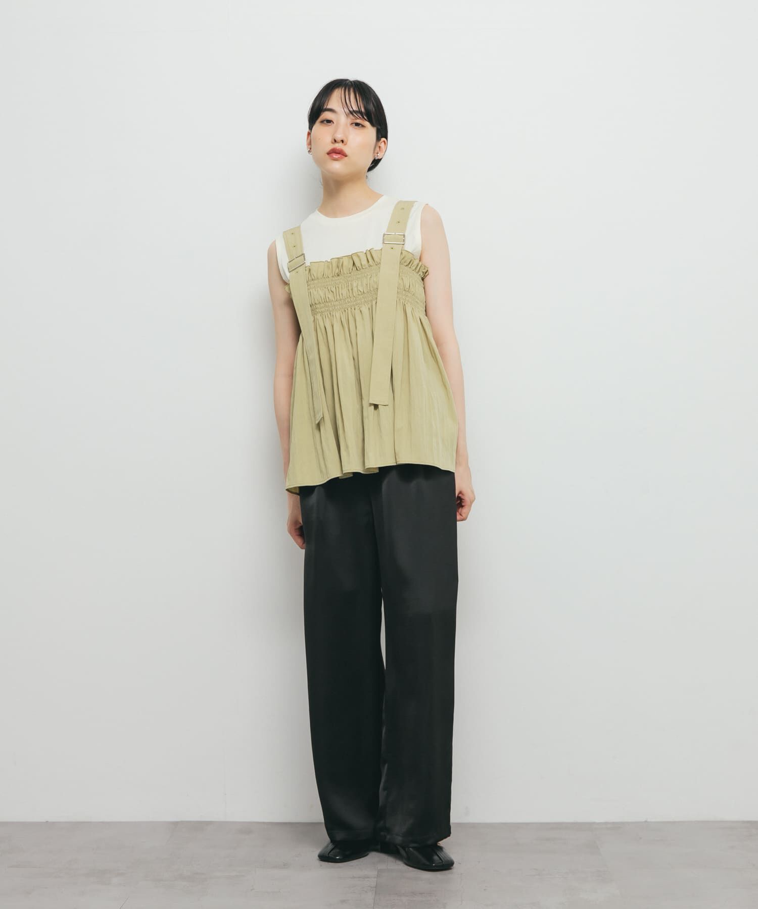  「デザインステッチスリーブレスカットソー」|Tシャツ・カットソー|