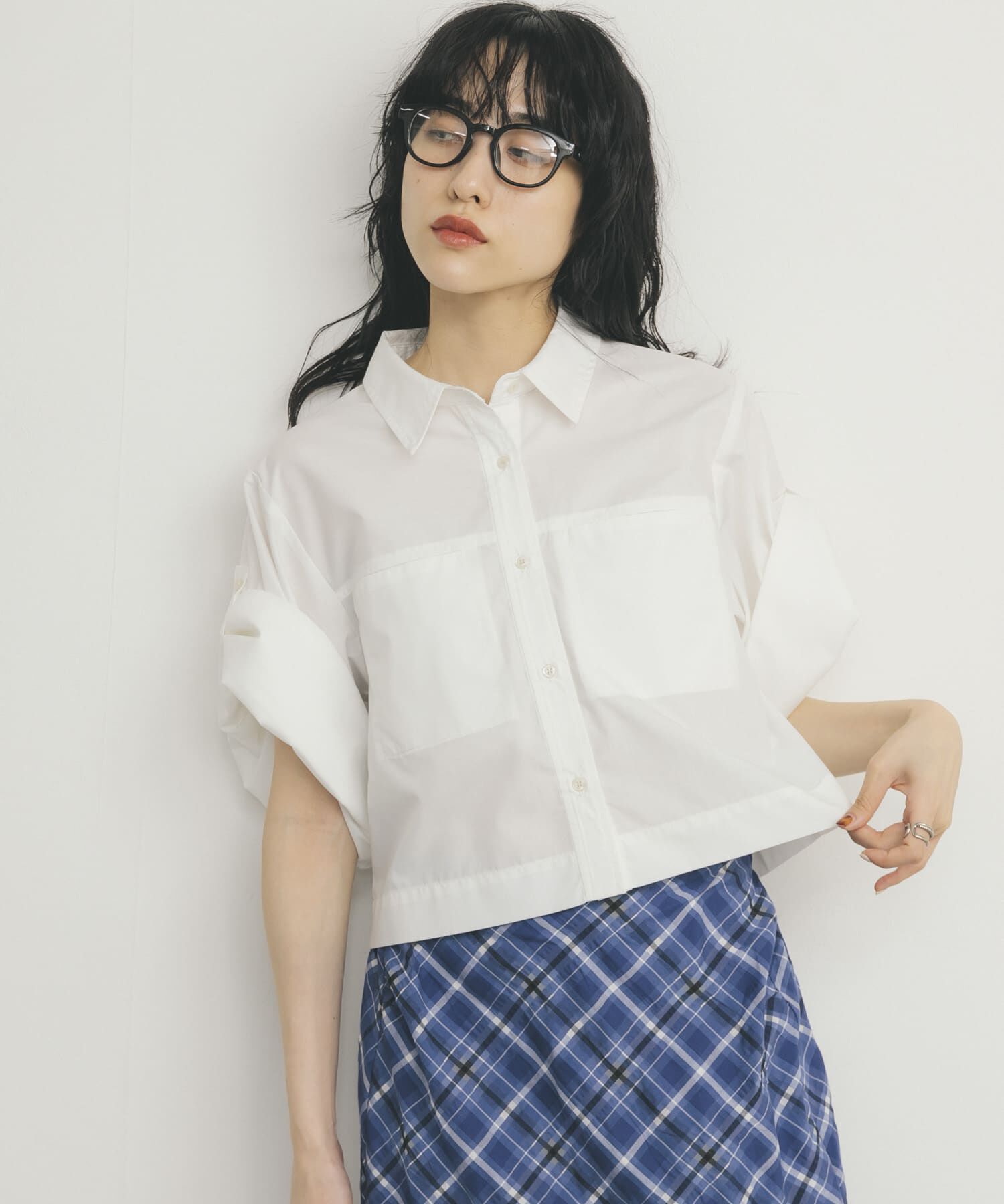  「クロップドハーフスリーブシャツ」|シャツ・ブラウス|