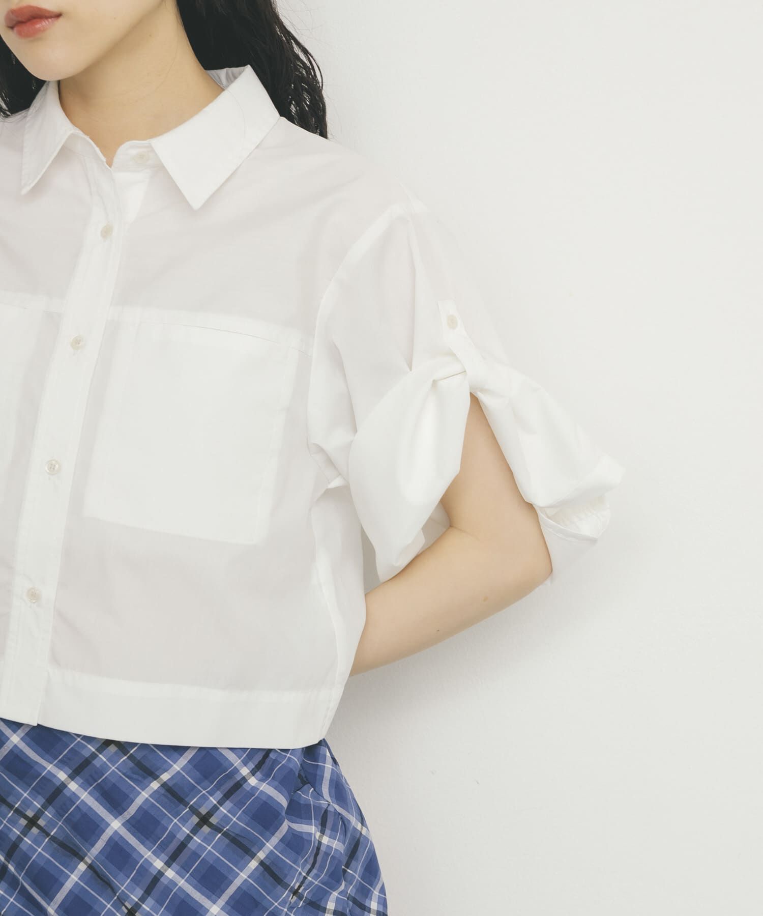  「クロップドハーフスリーブシャツ」|シャツ・ブラウス|