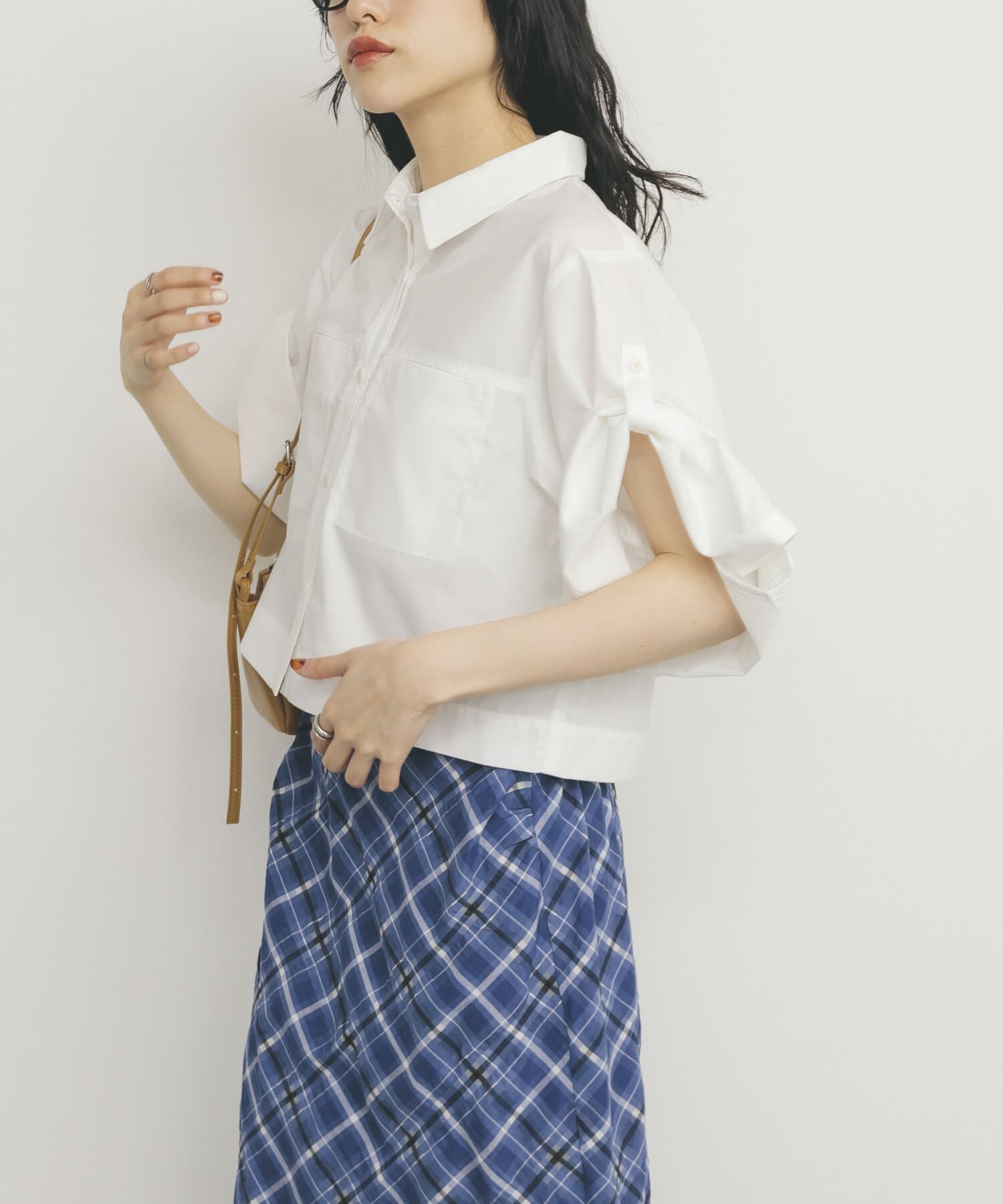  「クロップドハーフスリーブシャツ」|シャツ・ブラウス|