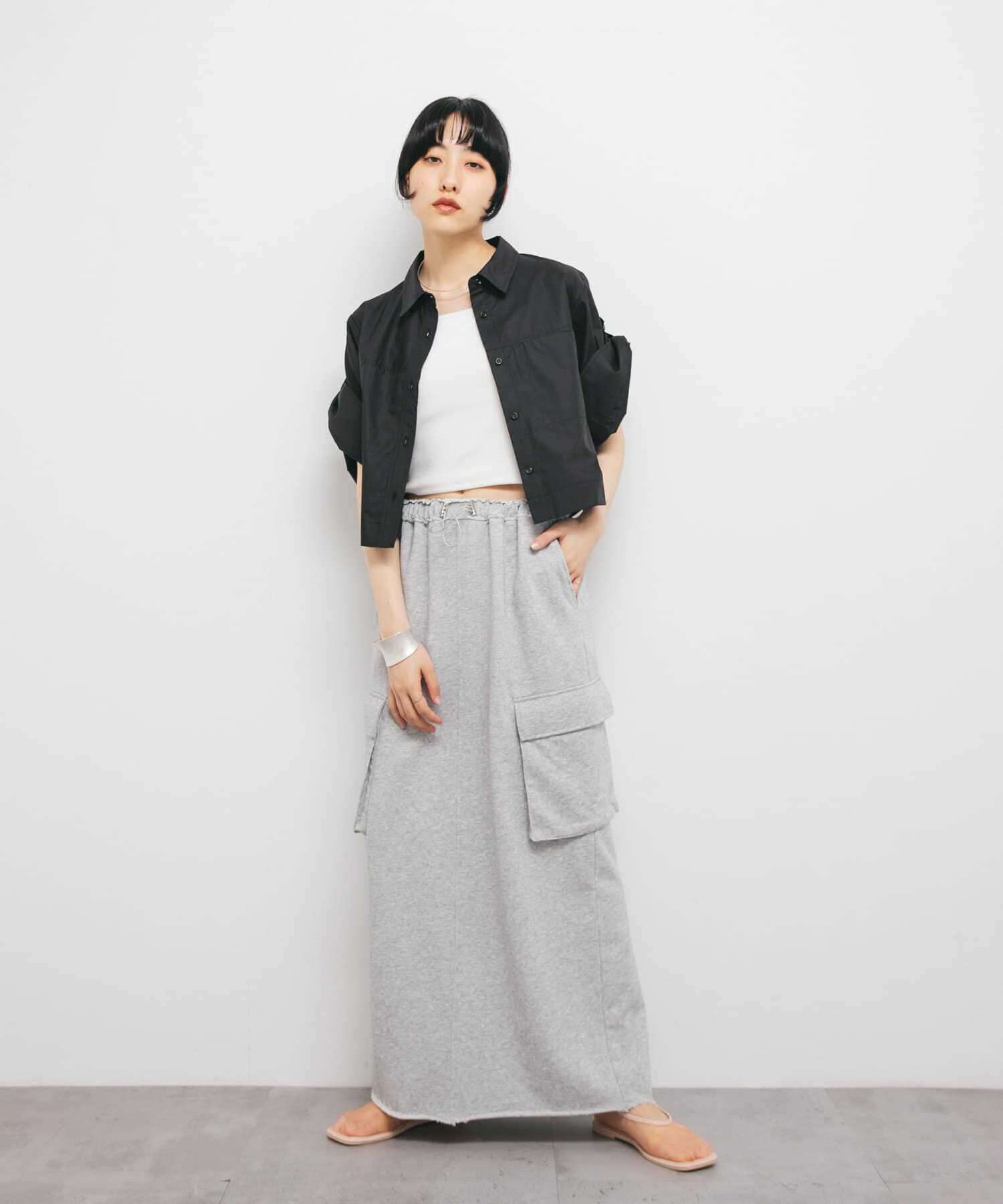  「クロップドハーフスリーブシャツ」|シャツ・ブラウス|