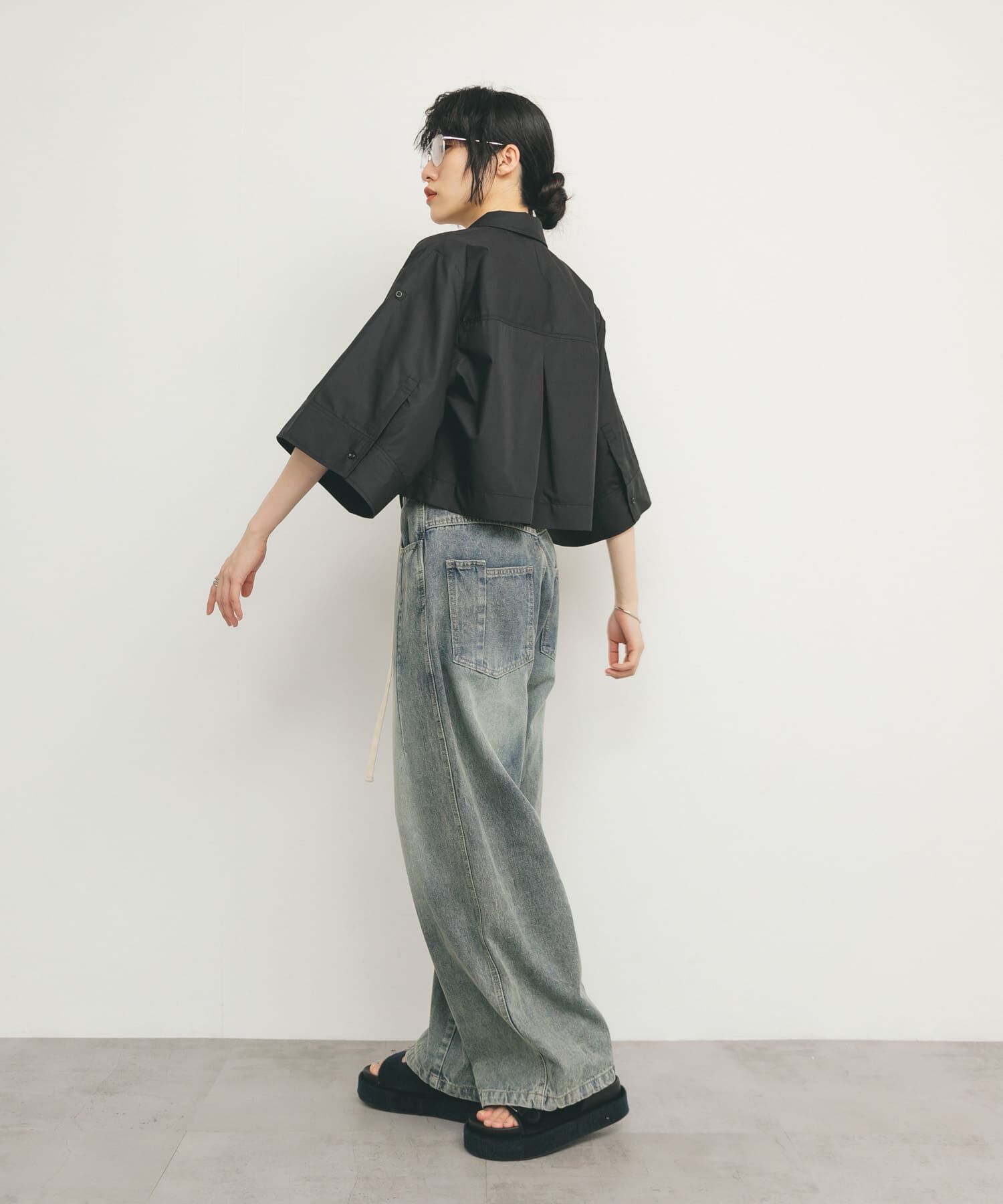  「クロップドハーフスリーブシャツ」|シャツ・ブラウス|