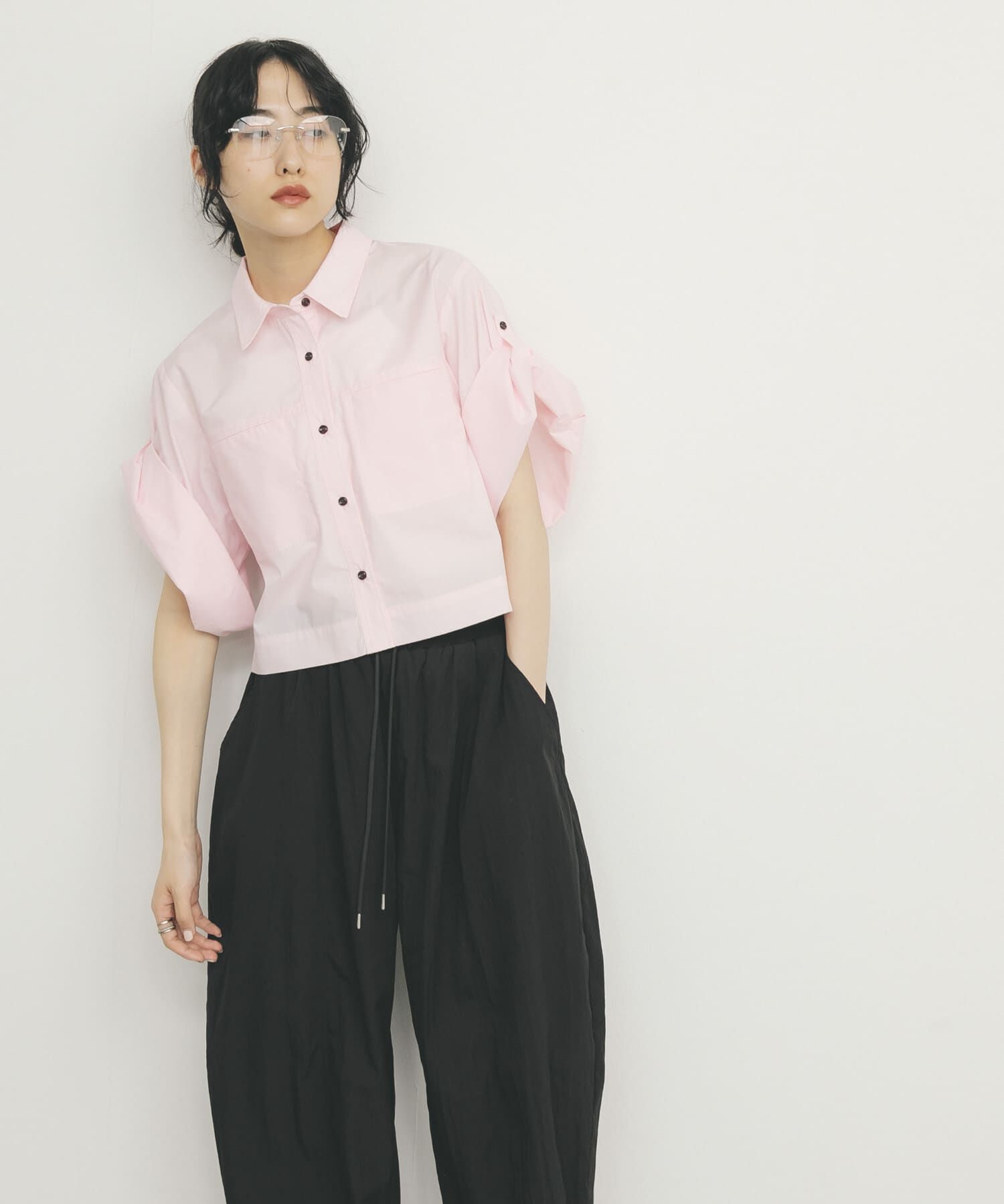  「クロップドハーフスリーブシャツ」|シャツ・ブラウス|