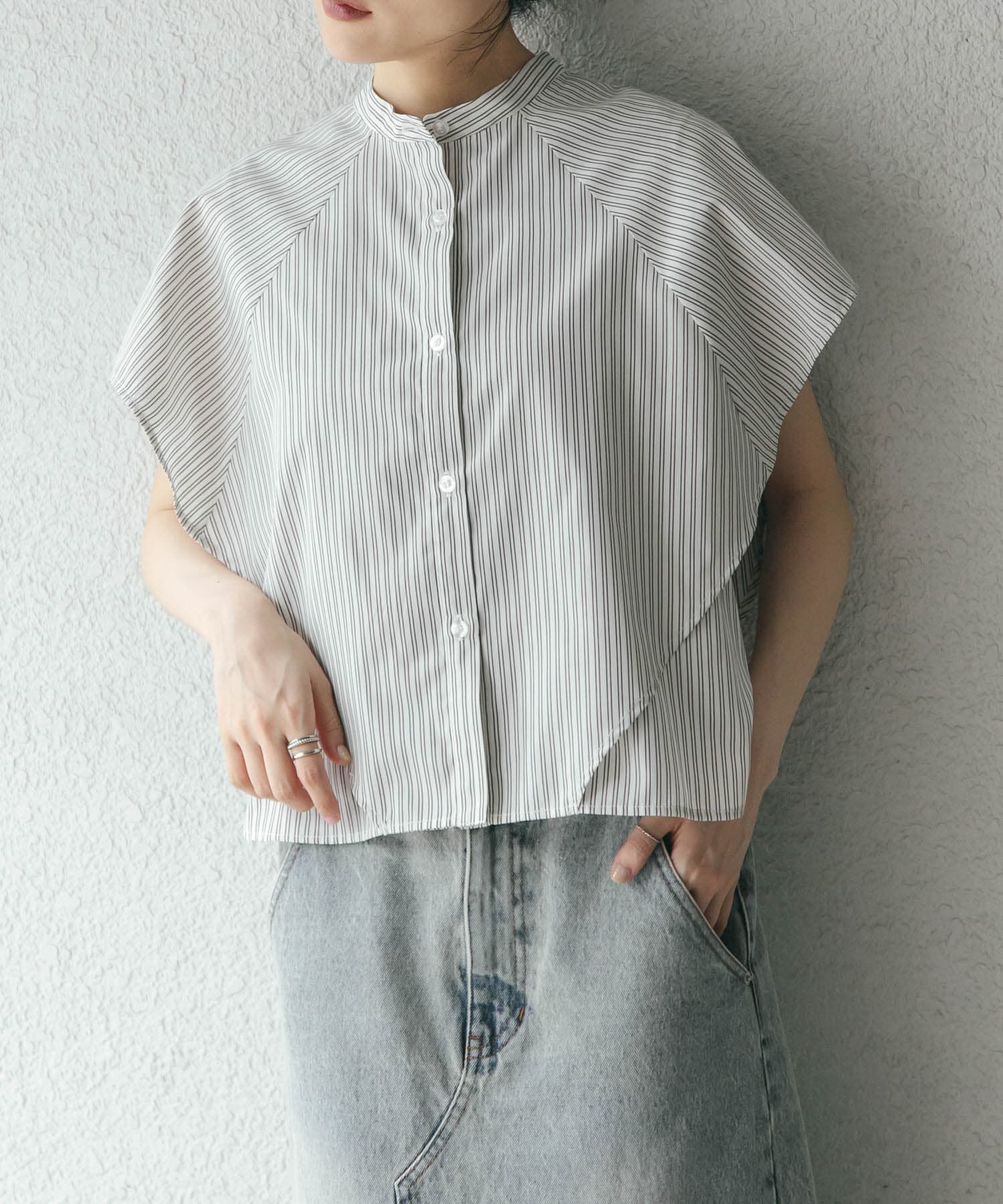  「BOXストライプシャツ」|シャツ・ブラウス|ホワイト系その他