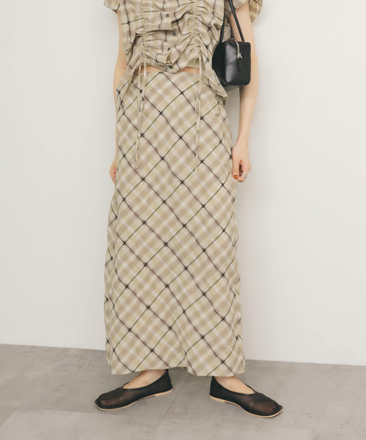  「シアーチェックIラインスカート」|スカート|