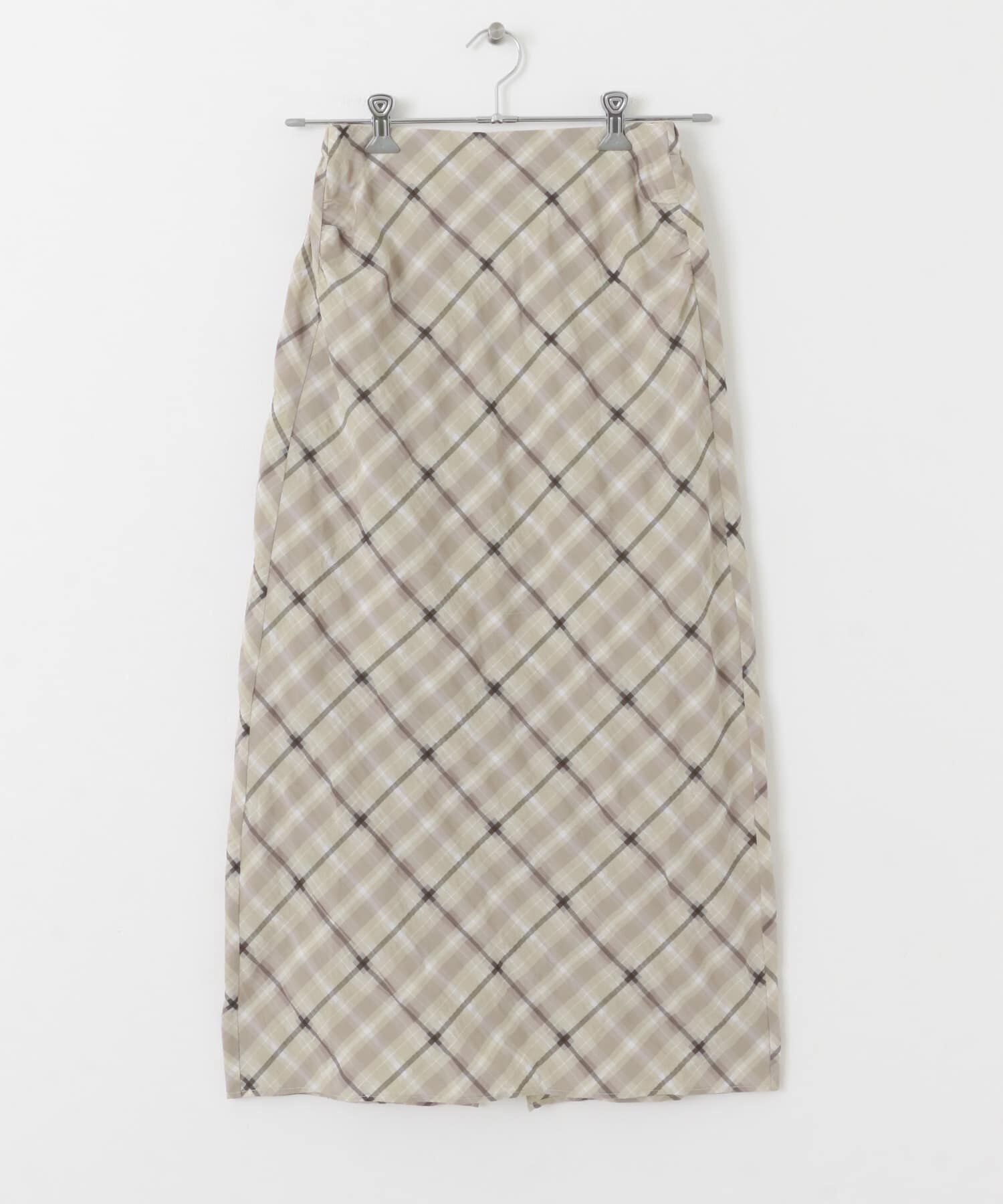  「シアーチェックIラインスカート」|スカート|