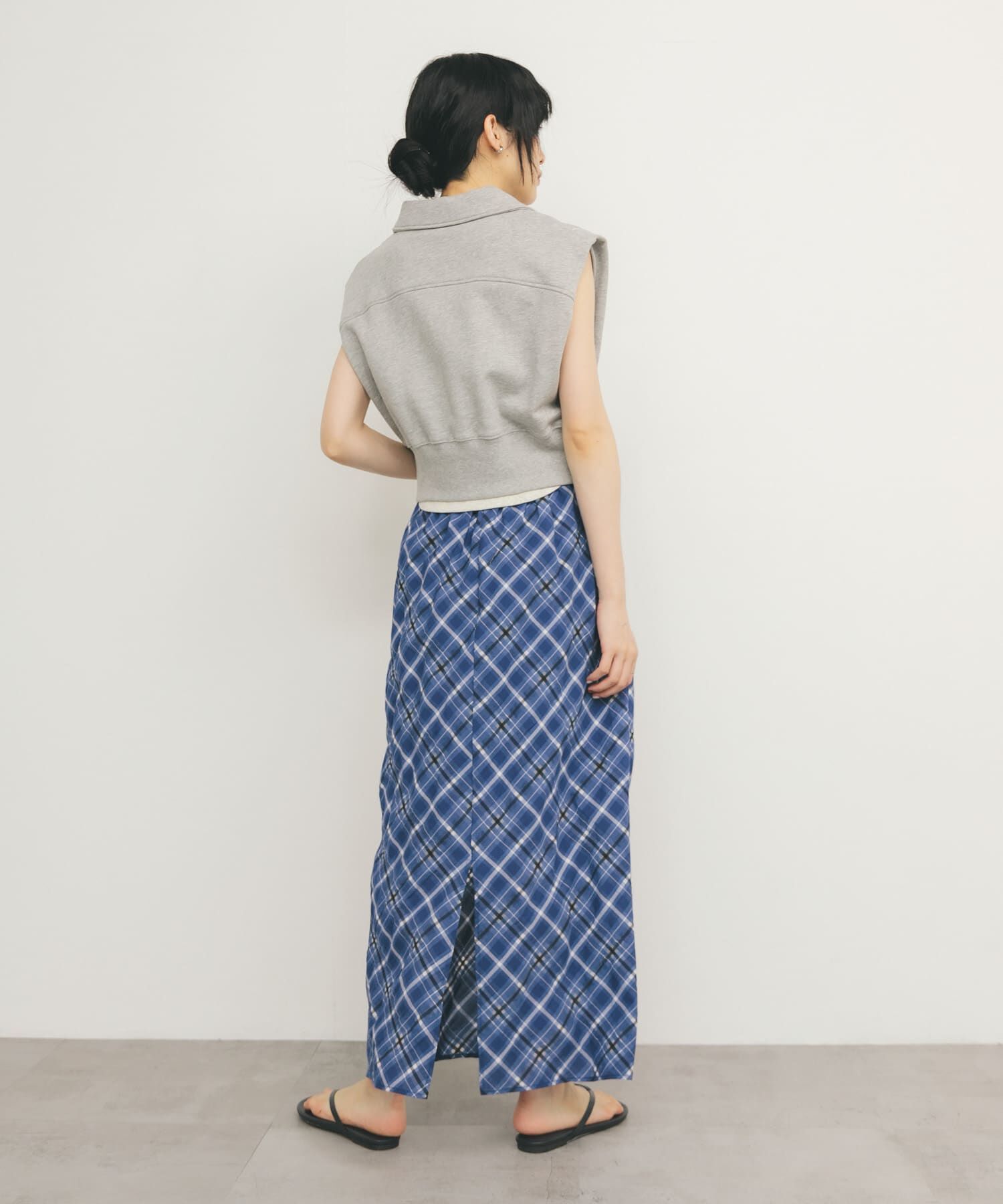  「シアーチェックIラインスカート」|スカート|