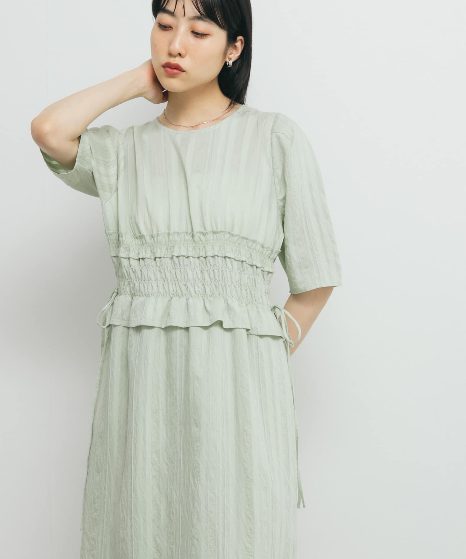  「フリルシャーリングドッキングワンピース」|ワンピース|