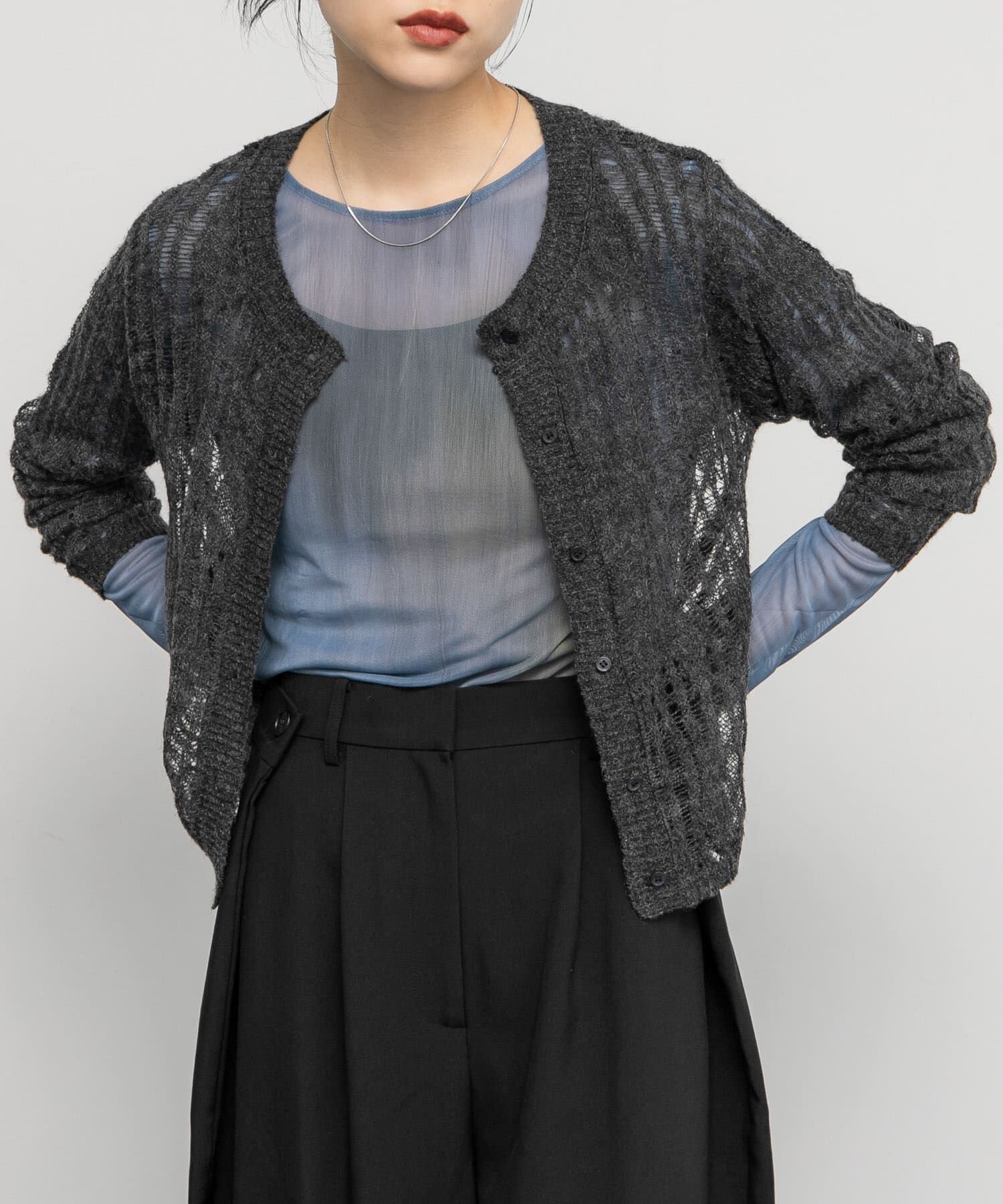  「ニットカーディガンSETシアートップス」|カーディガン|