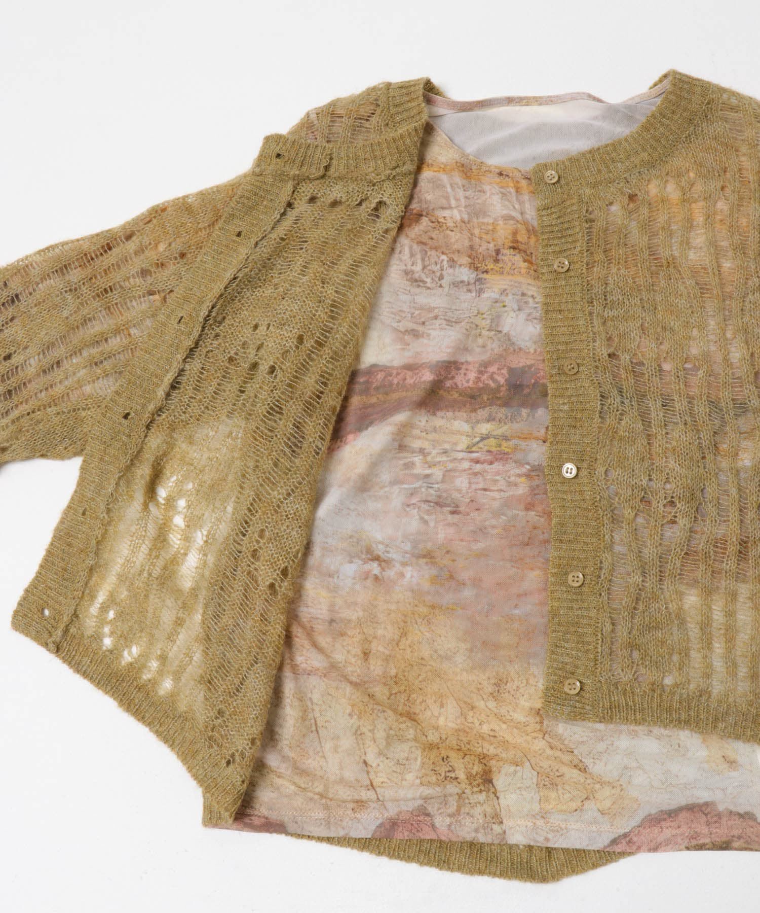  「ニットカーディガンSETシアートップス」|カーディガン|