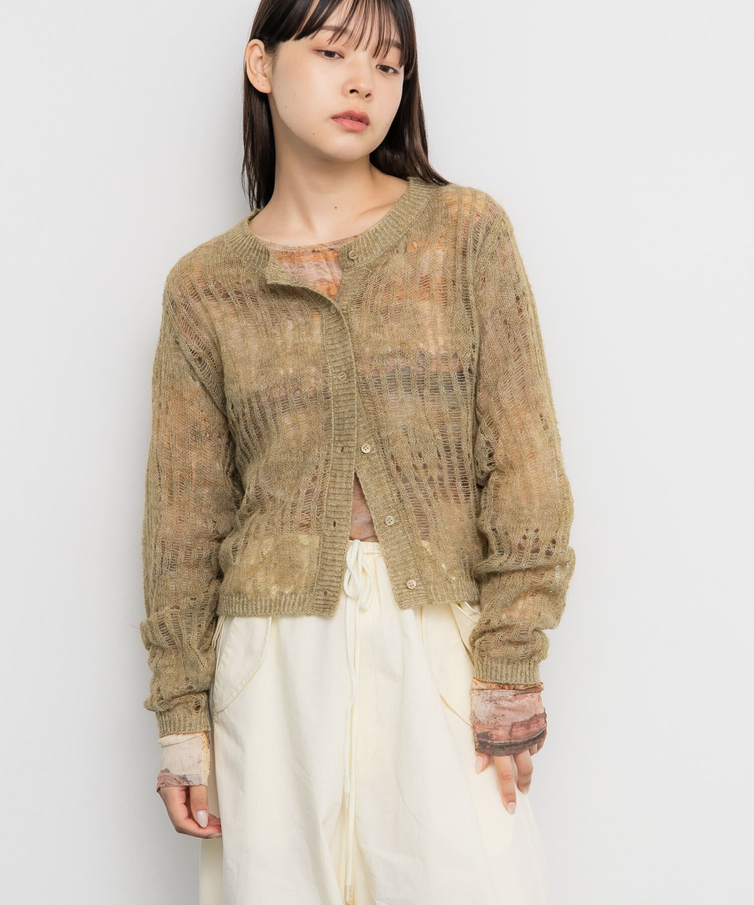  「ニットカーディガンSETシアートップス」|カーディガン|