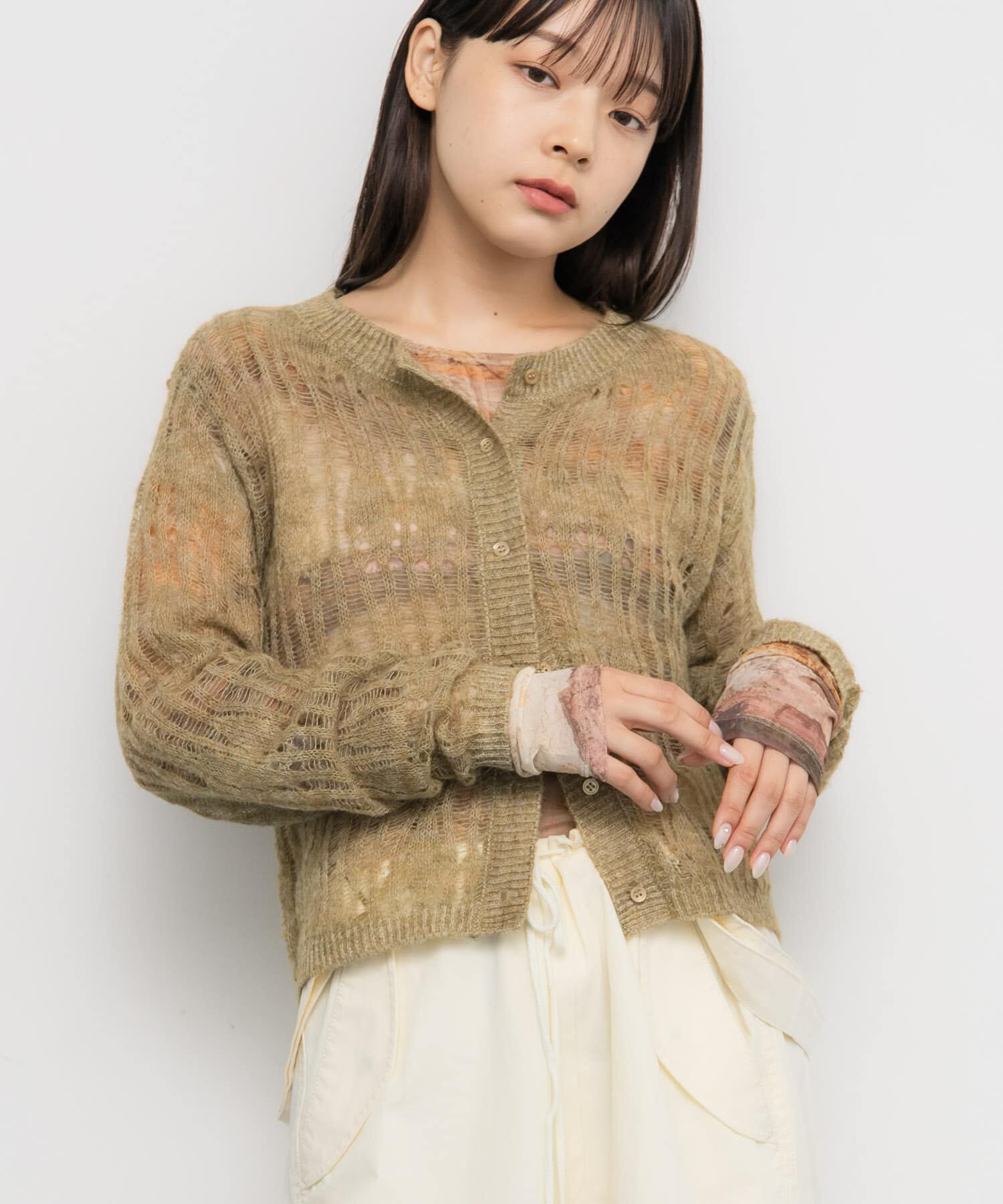  「ニットカーディガンSETシアートップス」|カーディガン|