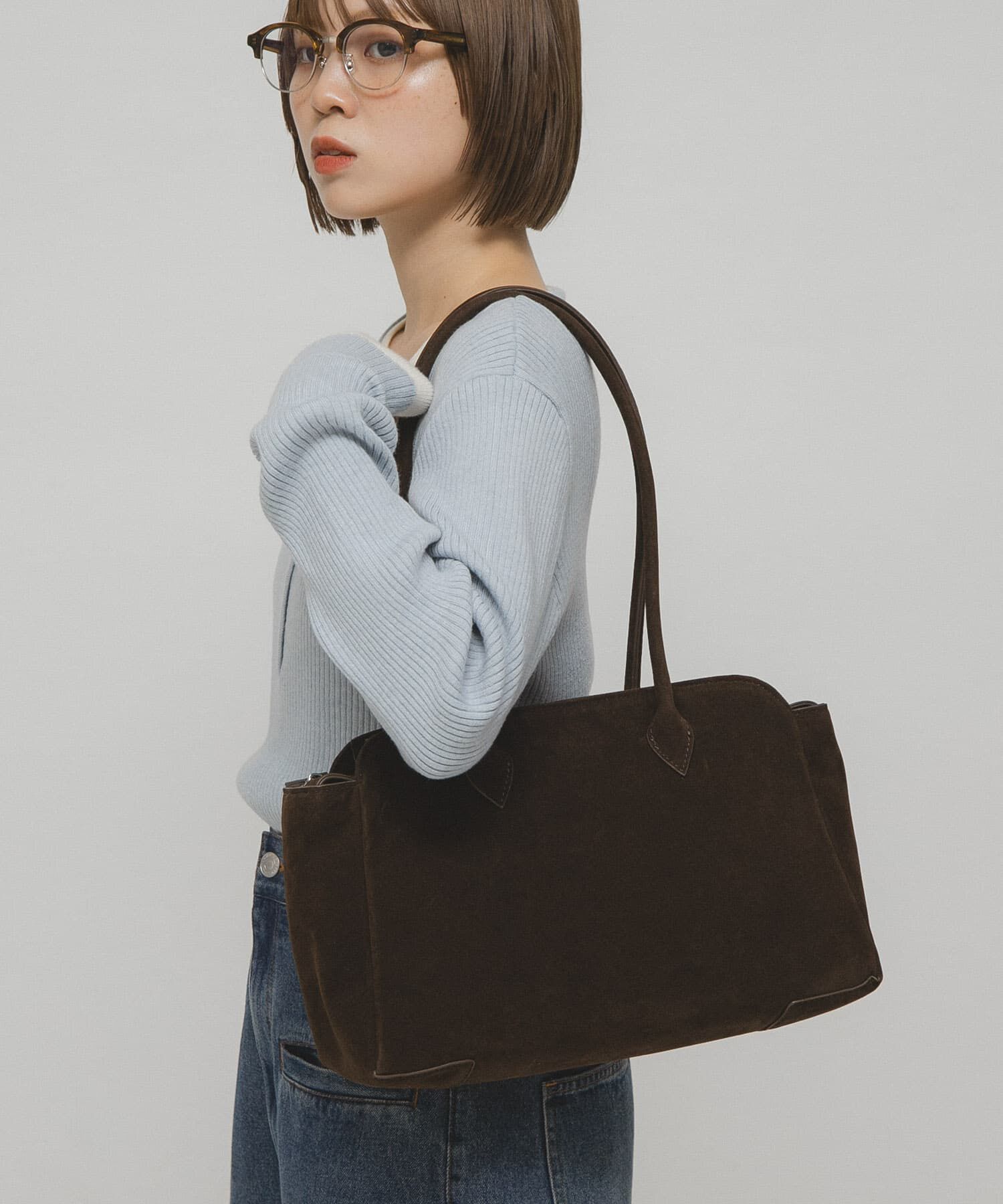  「ロングショルダーボストンBAG」|ボストンバッグ|ダークブラウン