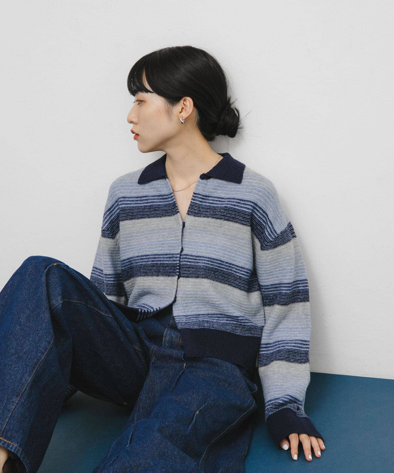  「グラデーションボーダーカーディガン」|カーディガン|