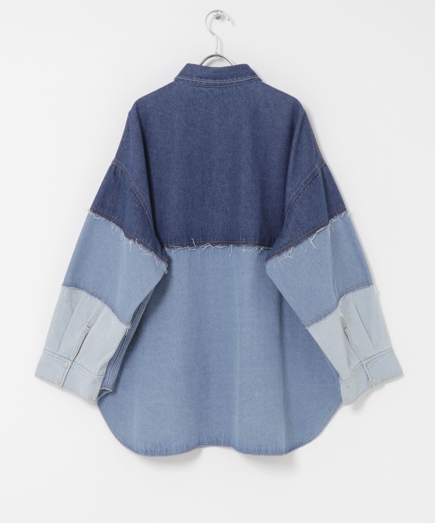  「パッチワークBIGデニムシャツ」|シャツ・ブラウス|
