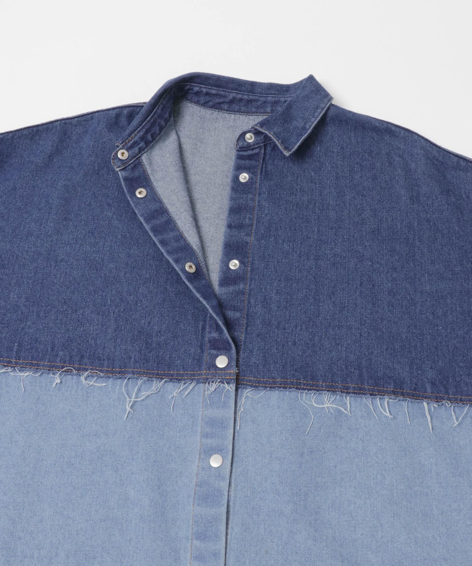  「パッチワークBIGデニムシャツ」|シャツ・ブラウス|