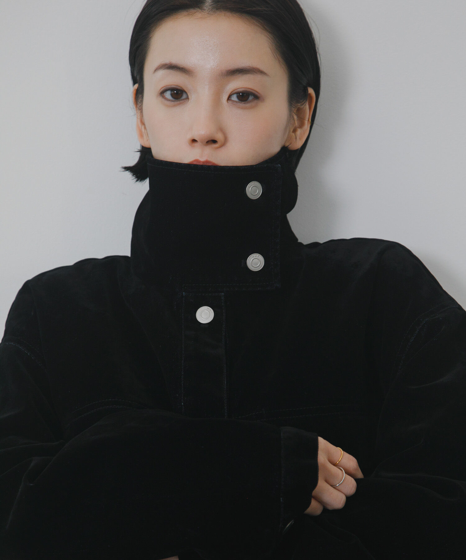  「ハイネックデニムブルゾン」|ブルゾン・スタジャン|