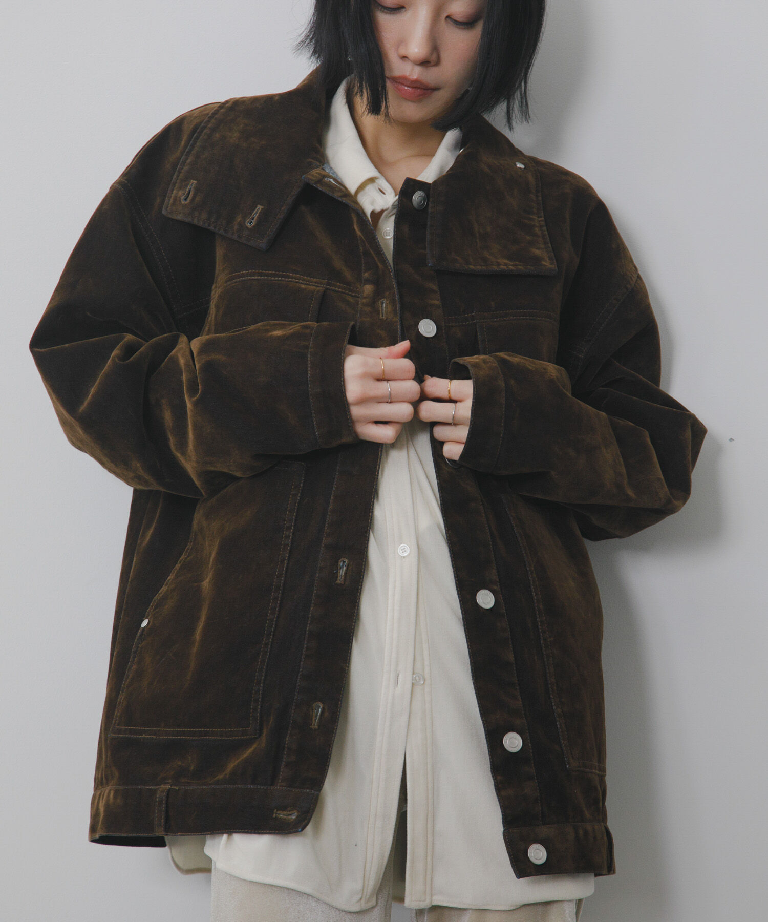  「ハイネックデニムブルゾン」|ブルゾン・スタジャン|