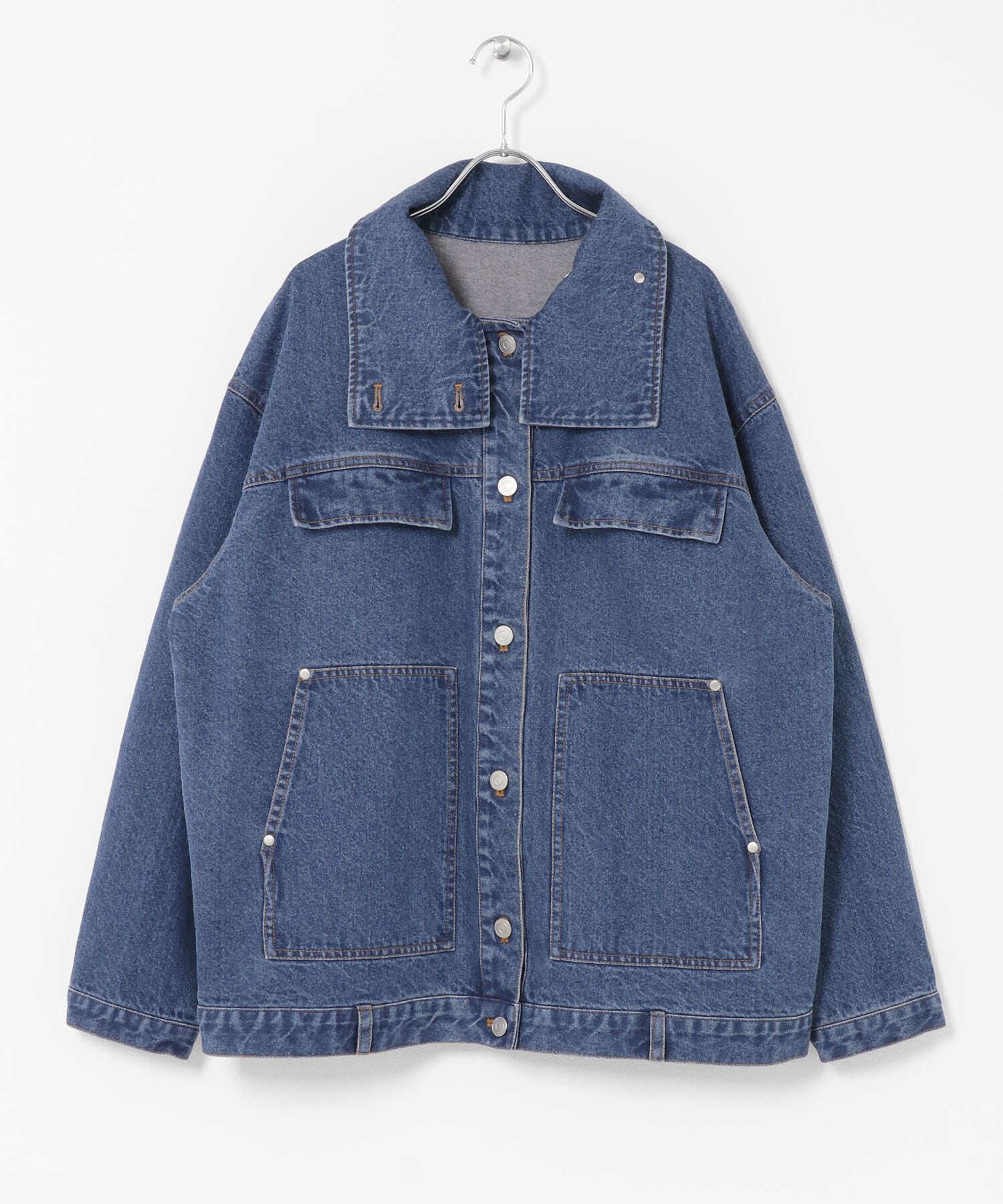  「ハイネックデニムブルゾン」|ブルゾン・スタジャン|