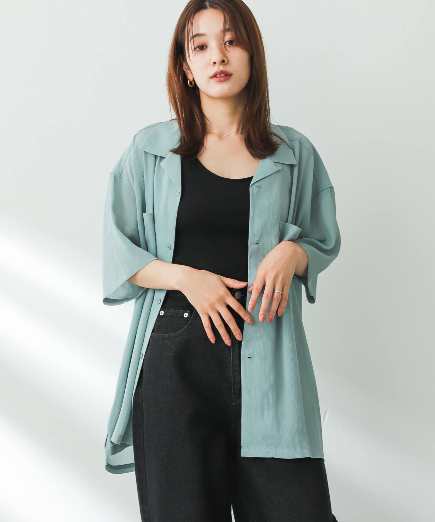 SENSE OF PLACE by URBAN RESEARCH「シアーシャンブレーオープンカラーシャツ」|シャツ・ブラウス|