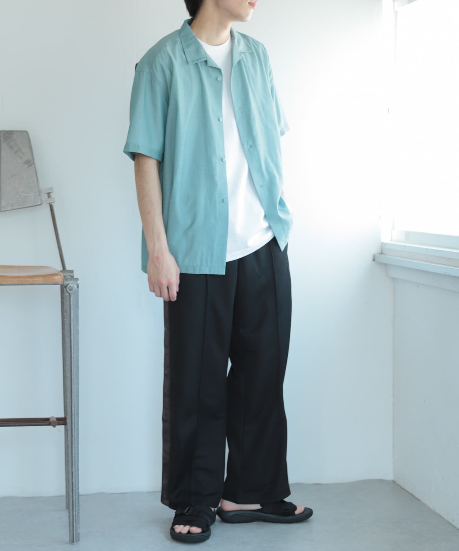 SENSE OF PLACE by URBAN RESEARCH「シアーシャンブレーオープンカラーシャツ」|シャツ・ブラウス|