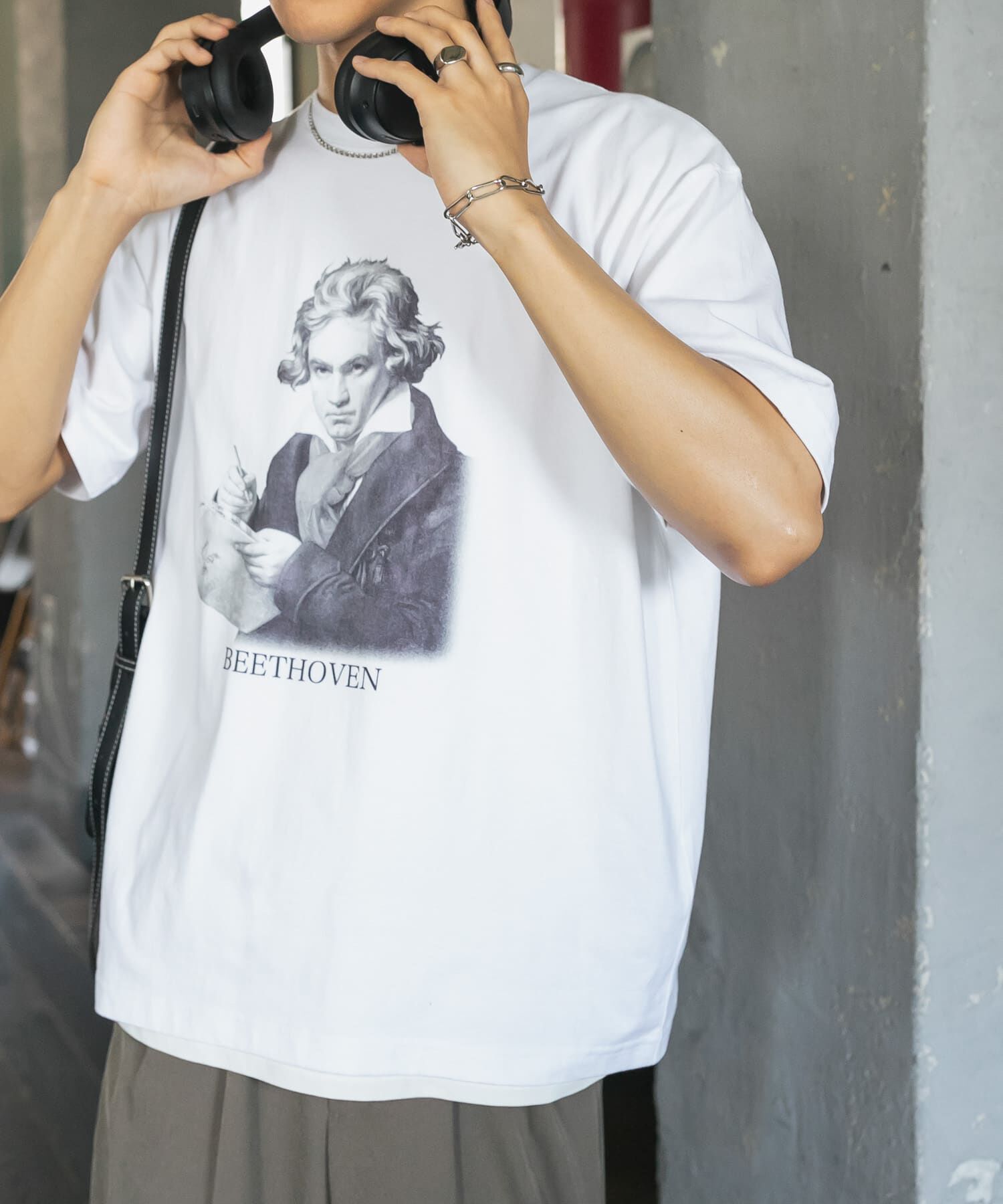 SENSE OF PLACE by URBAN RESEARCH「ヴィンテージライクTシャツ(ベートーヴェン)」|Tシャツ・カットソー|ホワイト