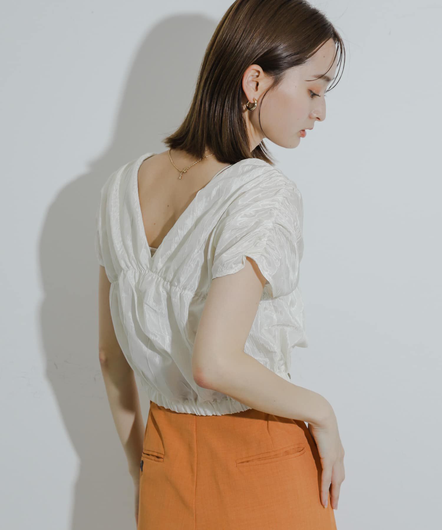 SENSE OF PLACE by URBAN RESEARCH「クロップドギャザーブラウス」|シャツ・ブラウス|