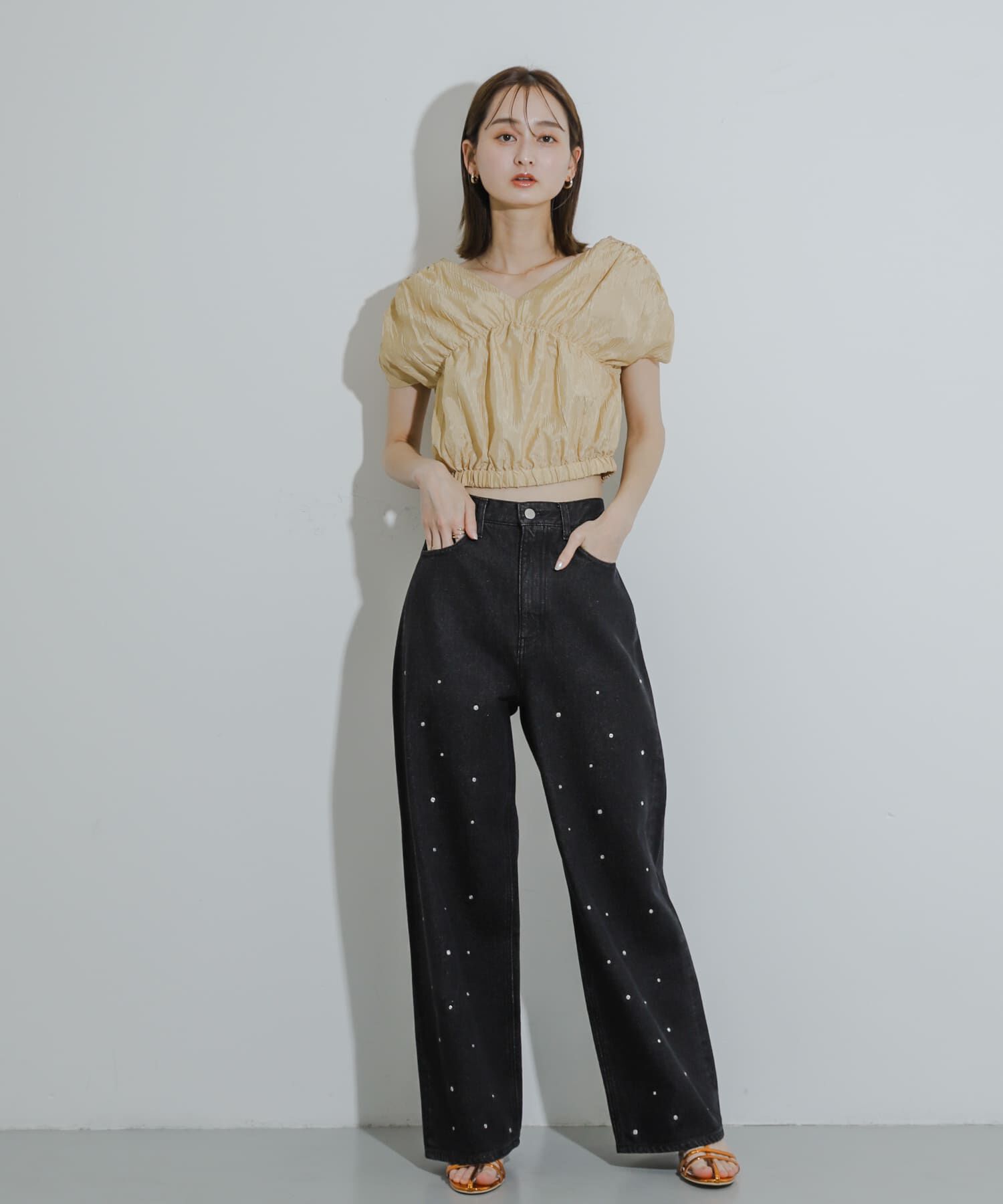 SENSE OF PLACE by URBAN RESEARCH「クロップドギャザーブラウス」|シャツ・ブラウス|