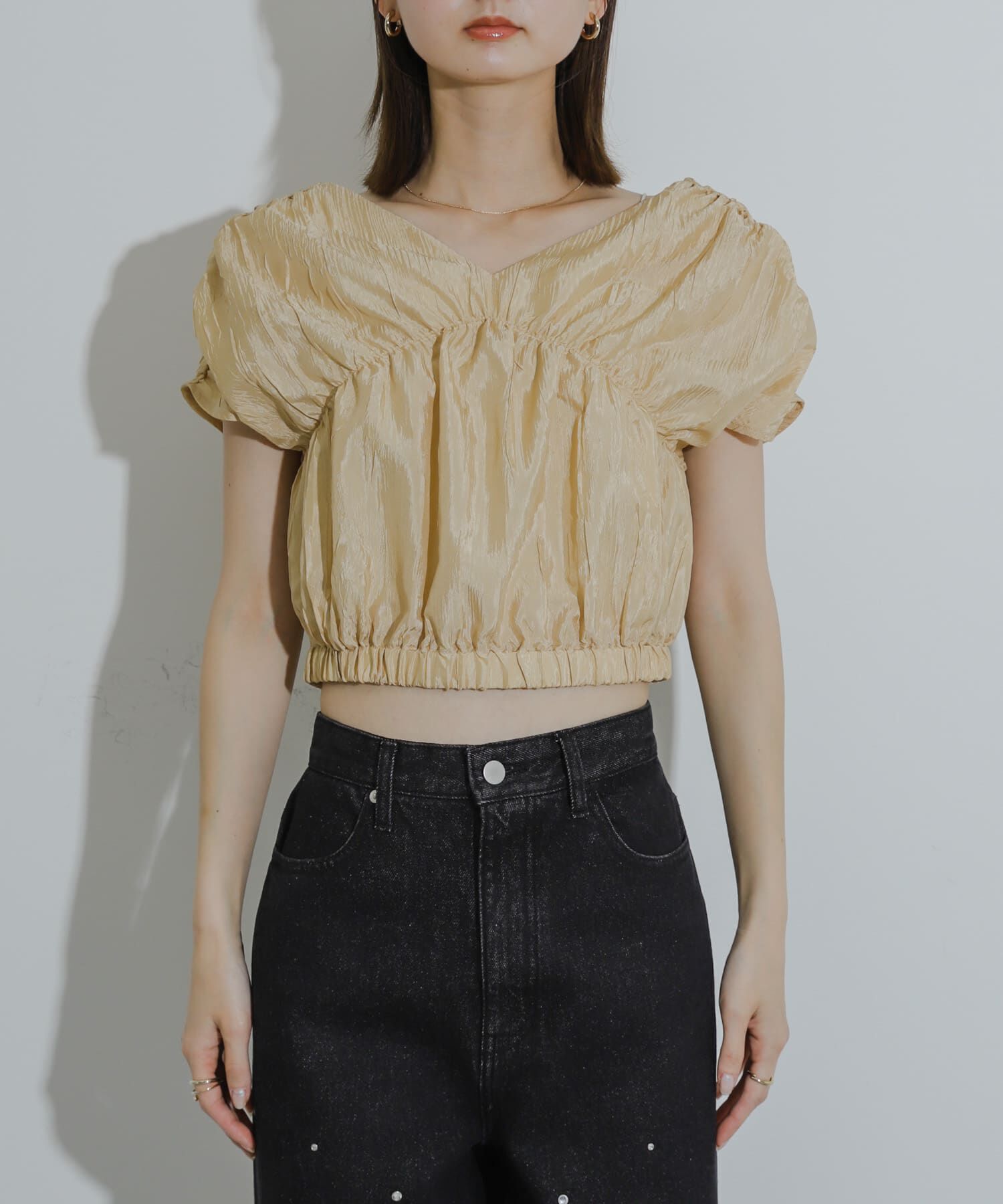 SENSE OF PLACE by URBAN RESEARCH「クロップドギャザーブラウス」|シャツ・ブラウス|