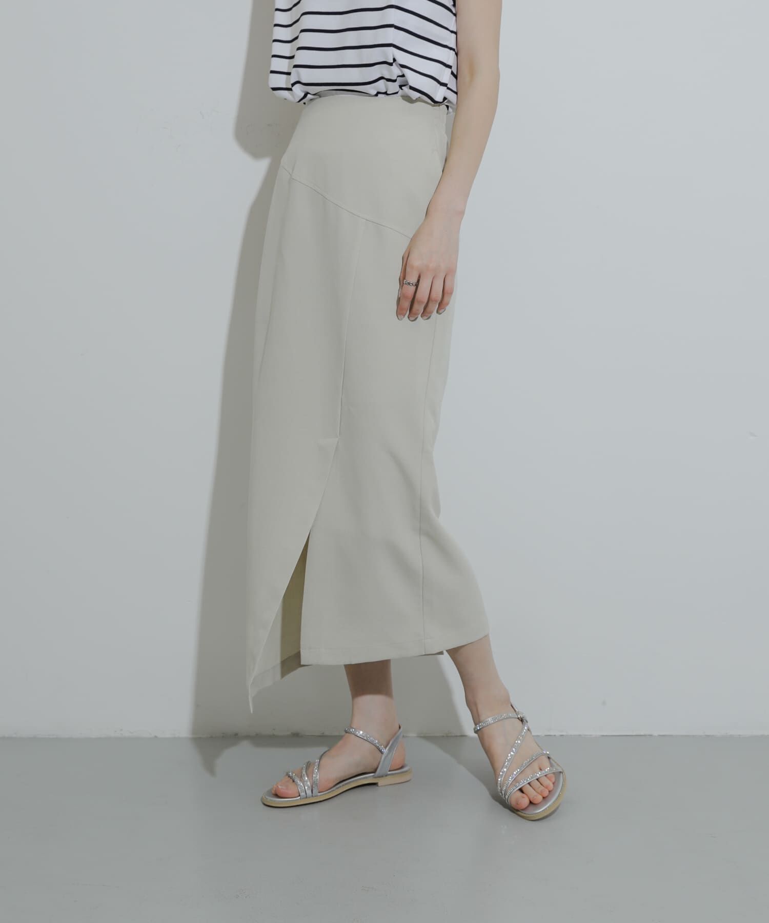 SENSE OF PLACE by URBAN RESEARCH「『UR TECH DRYLUXE』リネンライクアシンメトリースカート」|スカート|