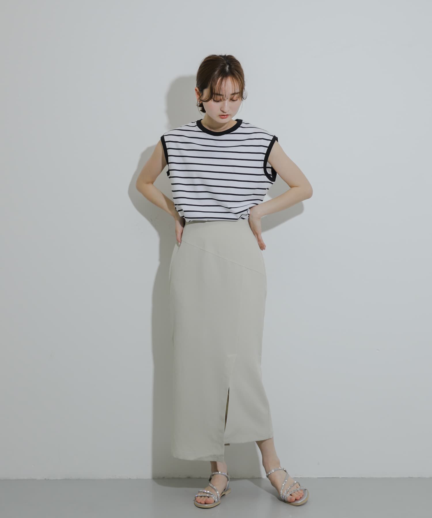 SENSE OF PLACE by URBAN RESEARCH「『UR TECH DRYLUXE』リネンライクアシンメトリースカート」|スカート|