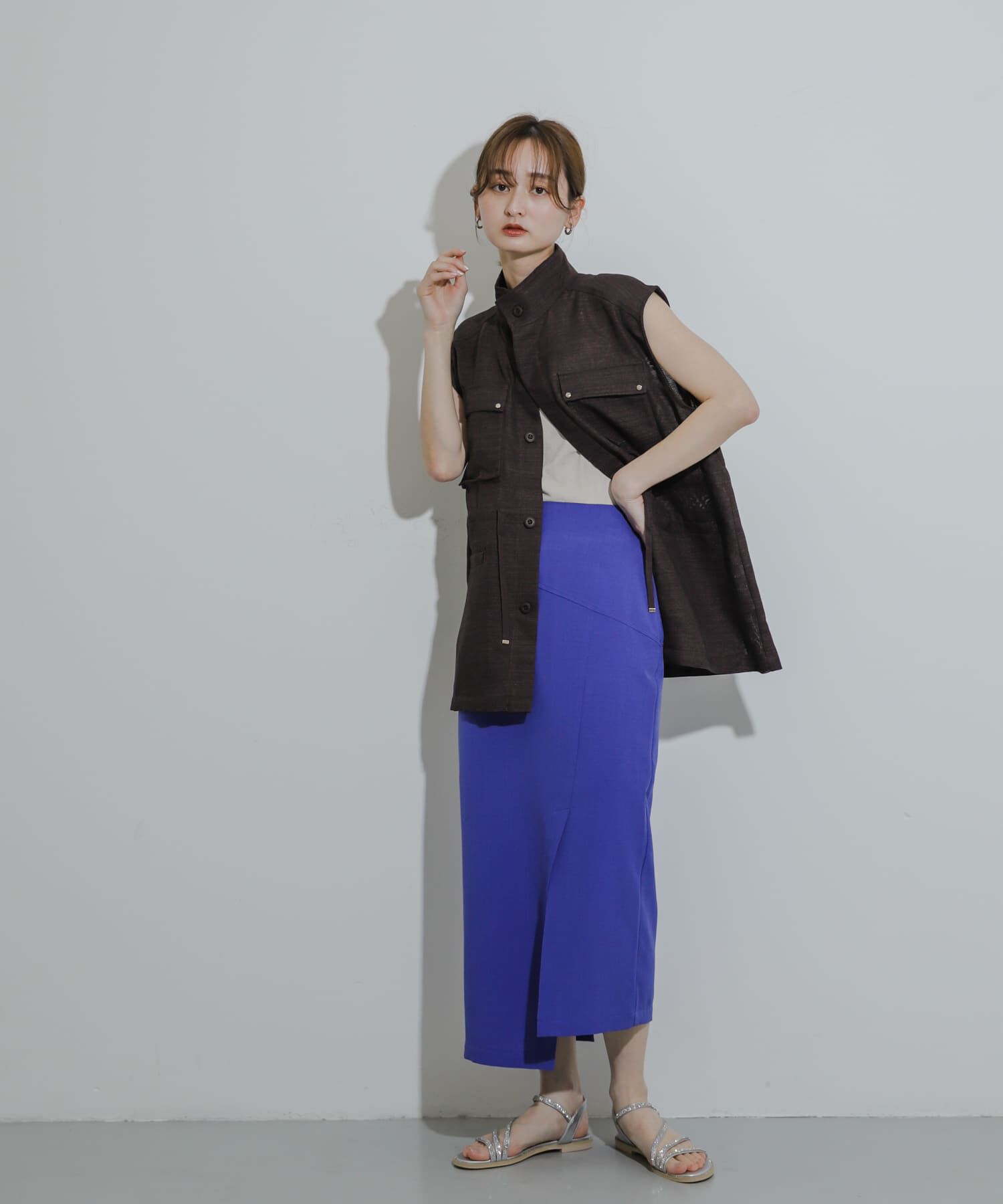 SENSE OF PLACE by URBAN RESEARCH「『UR TECH DRYLUXE』リネンライクアシンメトリースカート」|スカート|