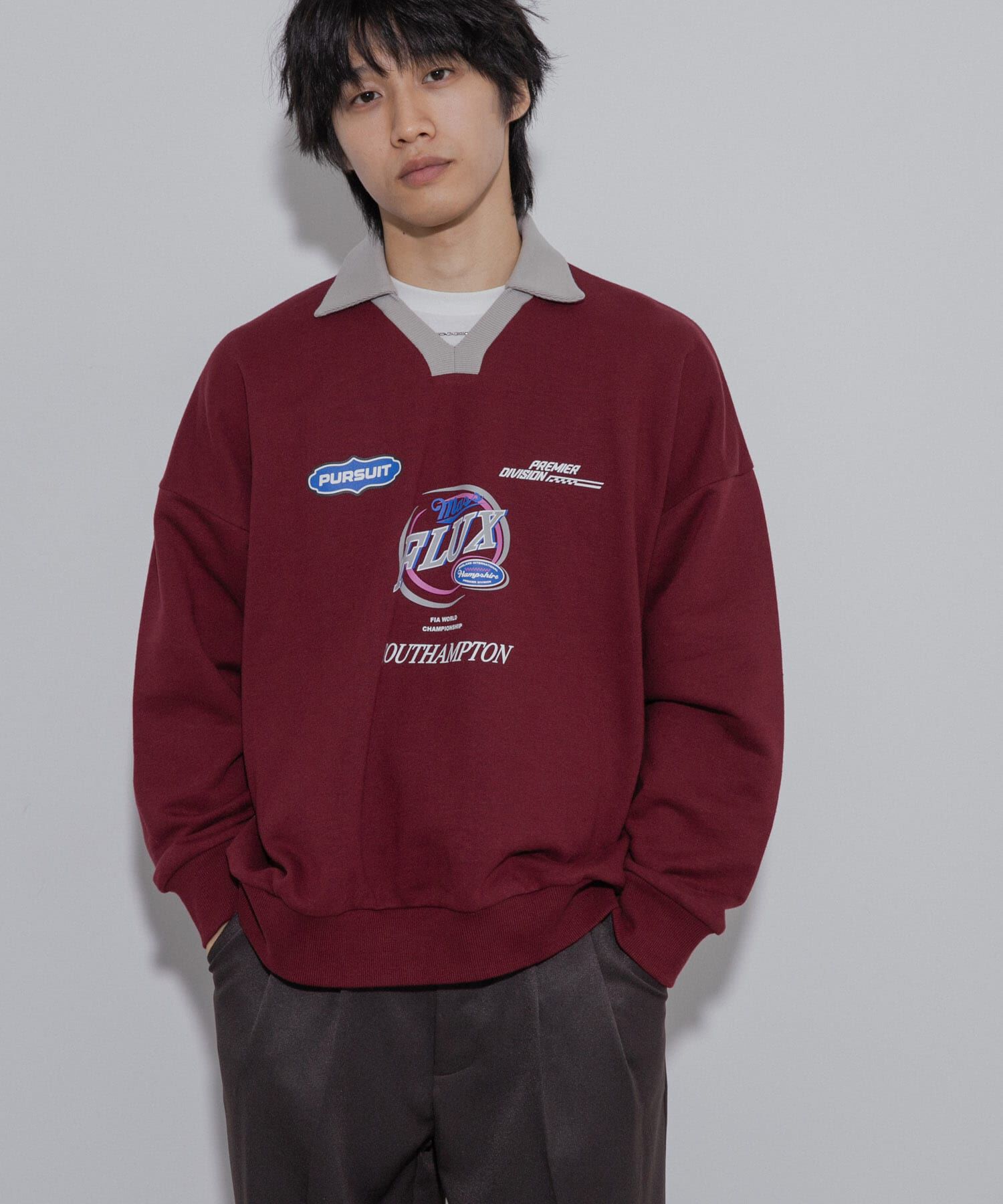 SENSE OF PLACE by URBAN RESEARCH「Game Graphic Long-Sleeve Sweat」|スウェット・ジャージ|レッド