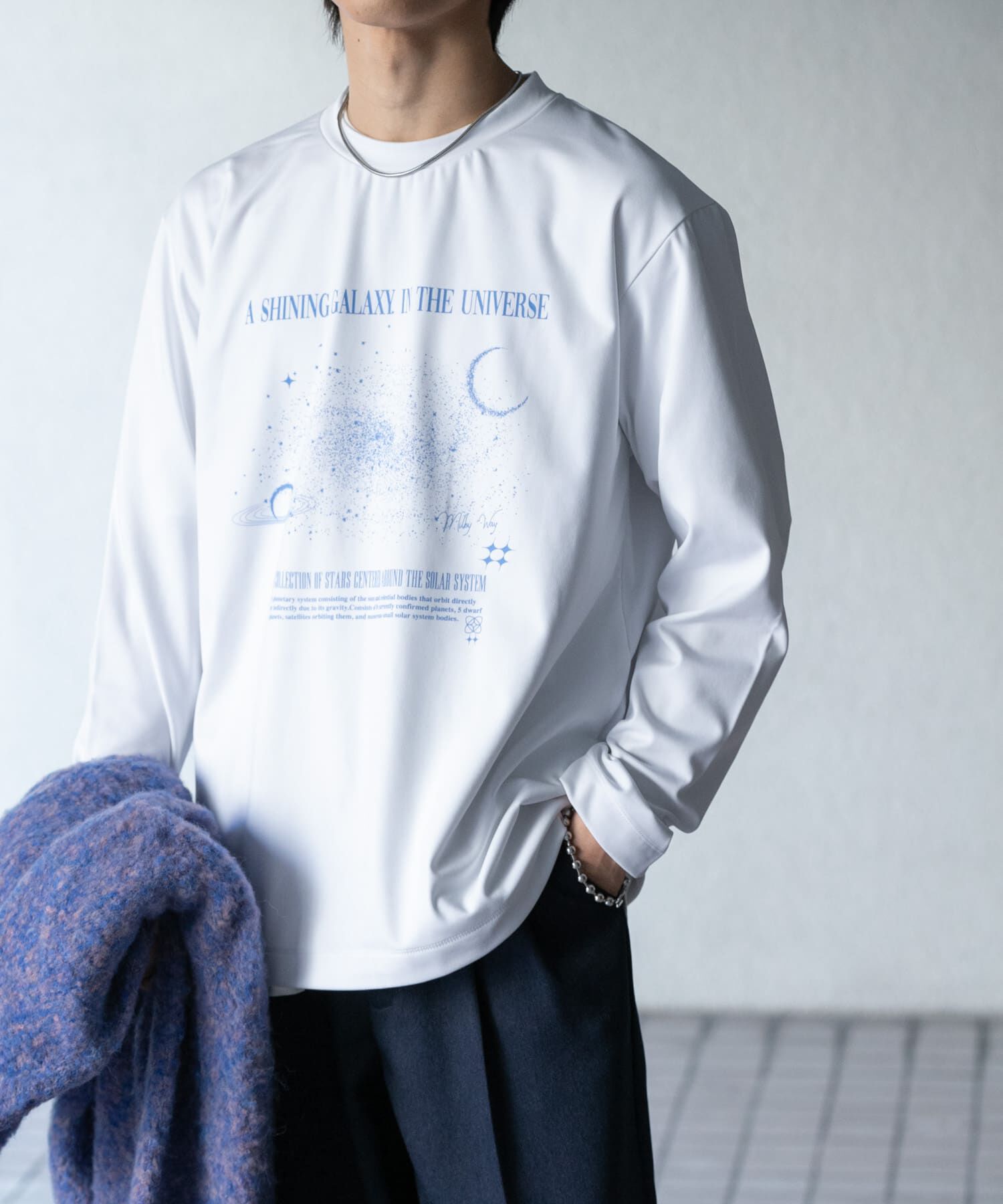SENSE OF PLACE by URBAN RESEARCH「Galaxy Graphic Long-Sleeve T-shirts」|Tシャツ・カットソー|ホワイト
