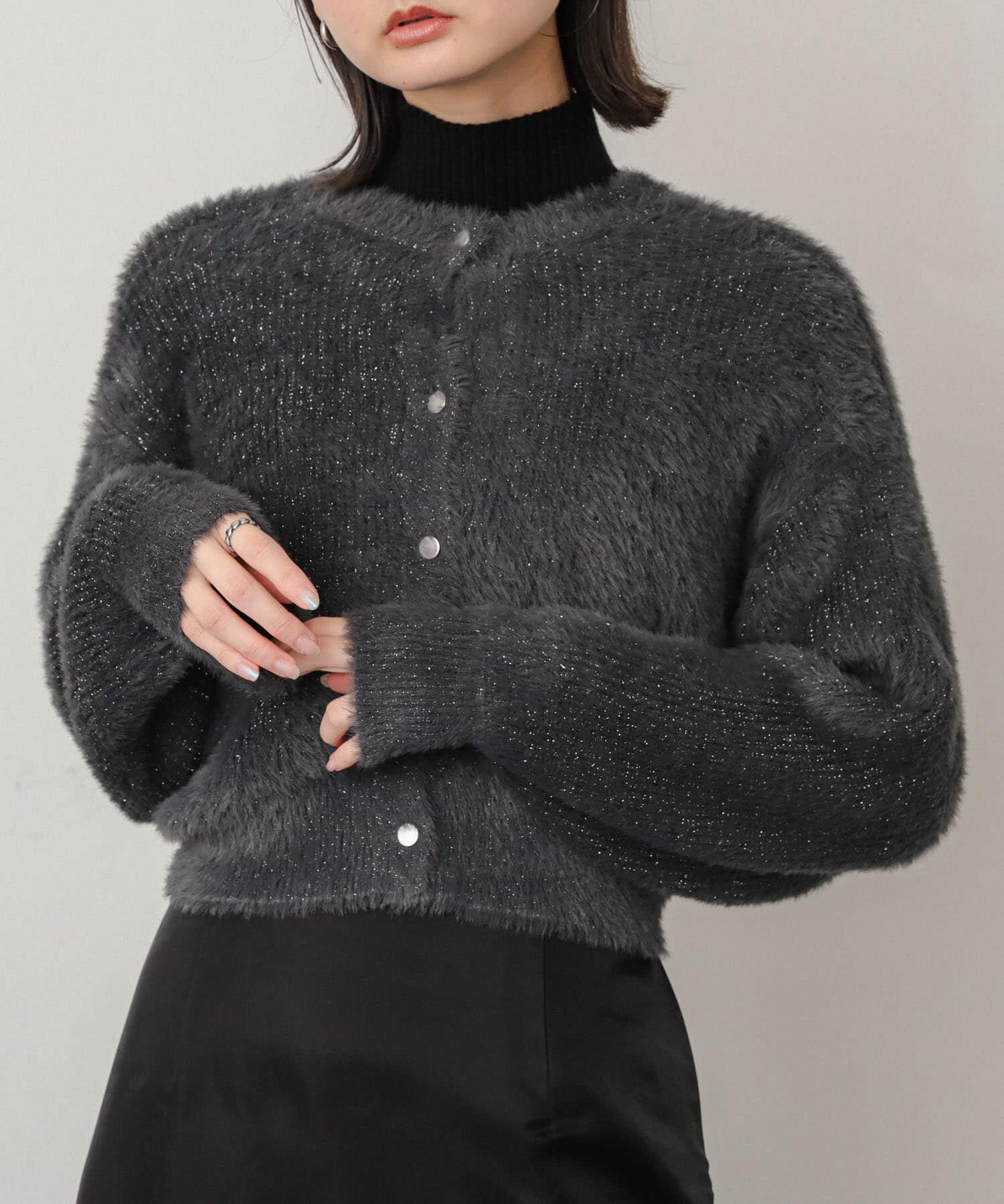 SENSE OF PLACE by URBAN RESEARCH「ラメシャギークロップドカーディガン」|ニット・セーター|