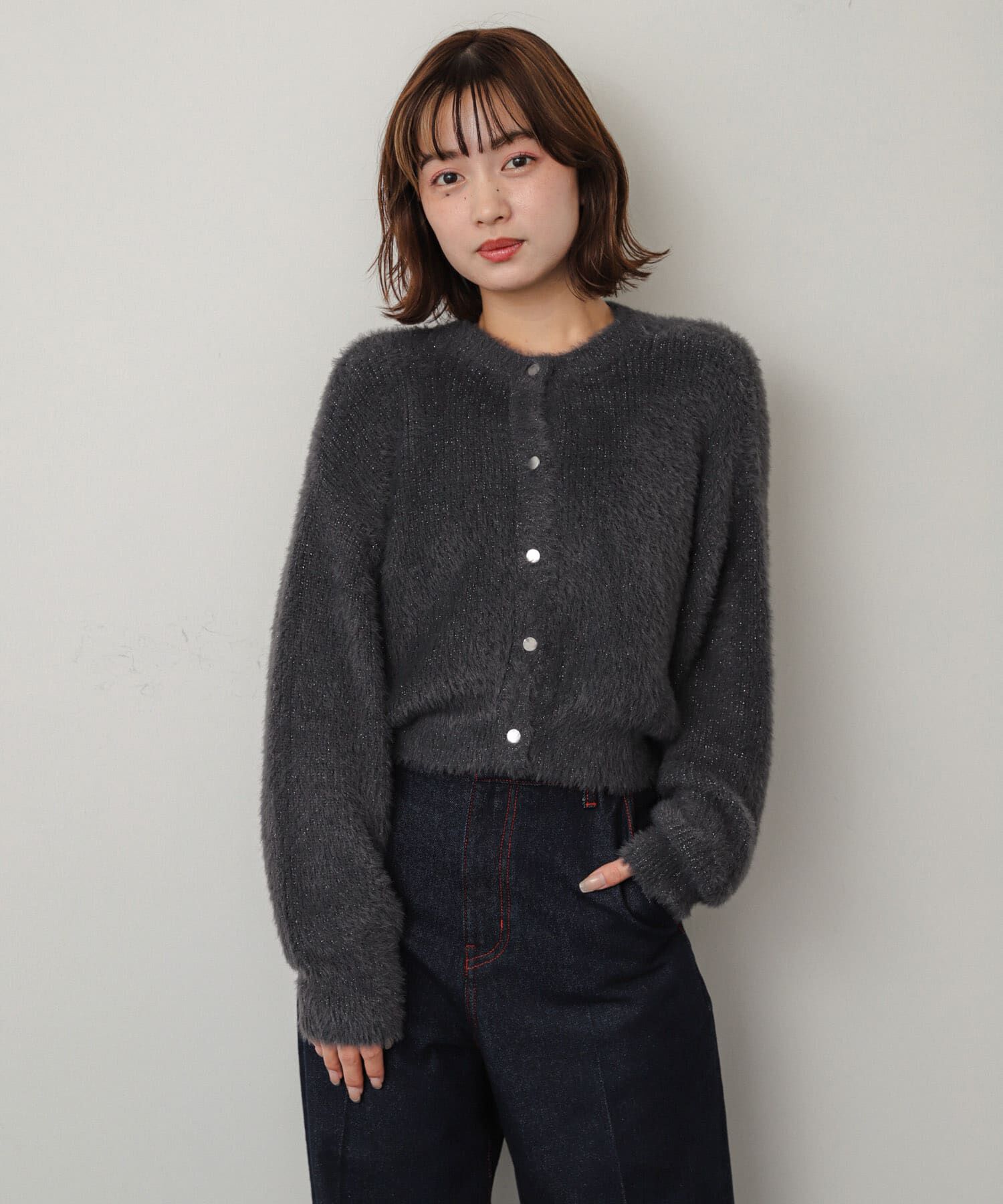 SENSE OF PLACE by URBAN RESEARCH「ラメシャギークロップドカーディガン」|ニット・セーター|